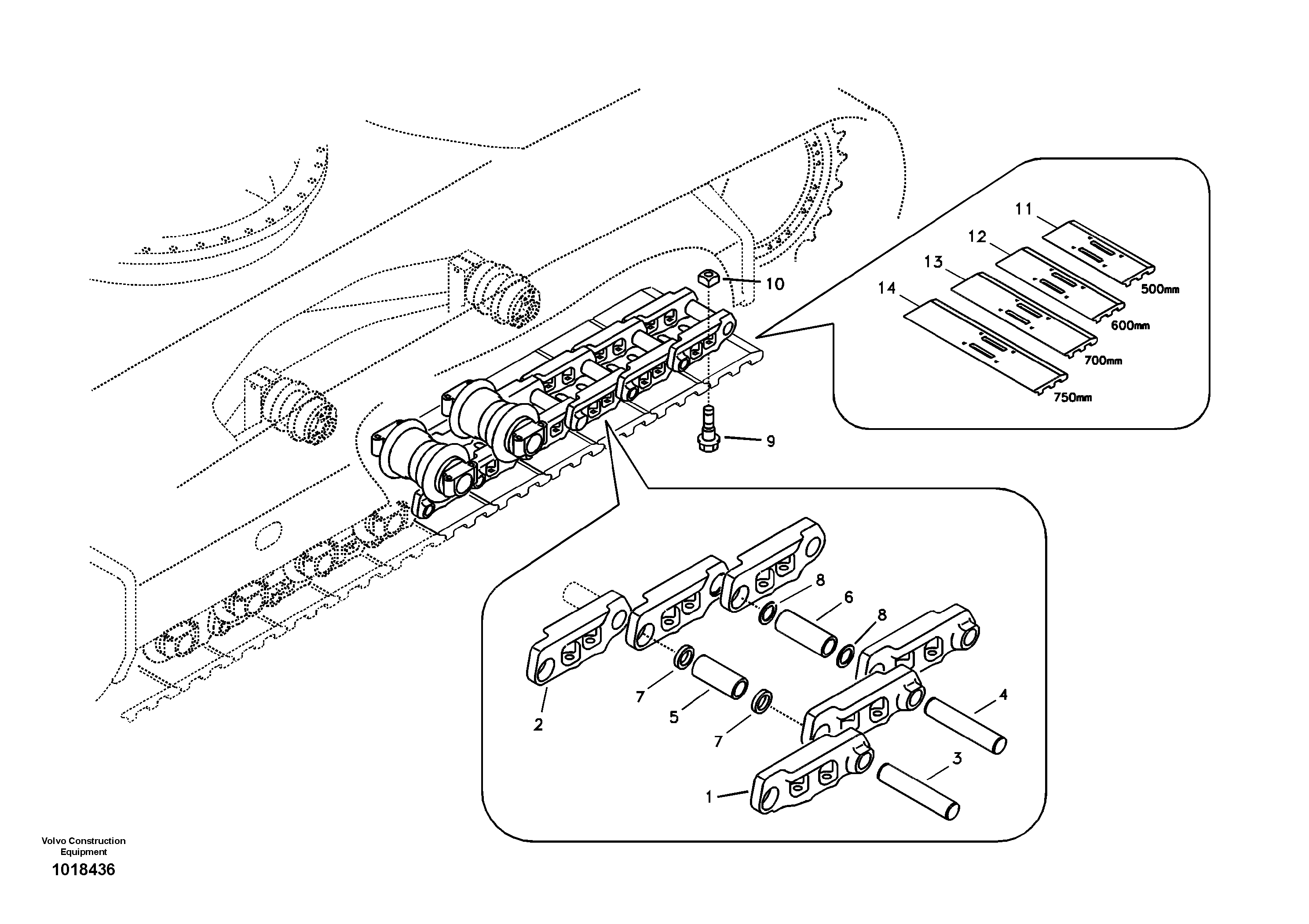 Track chain — volvo parts diagram