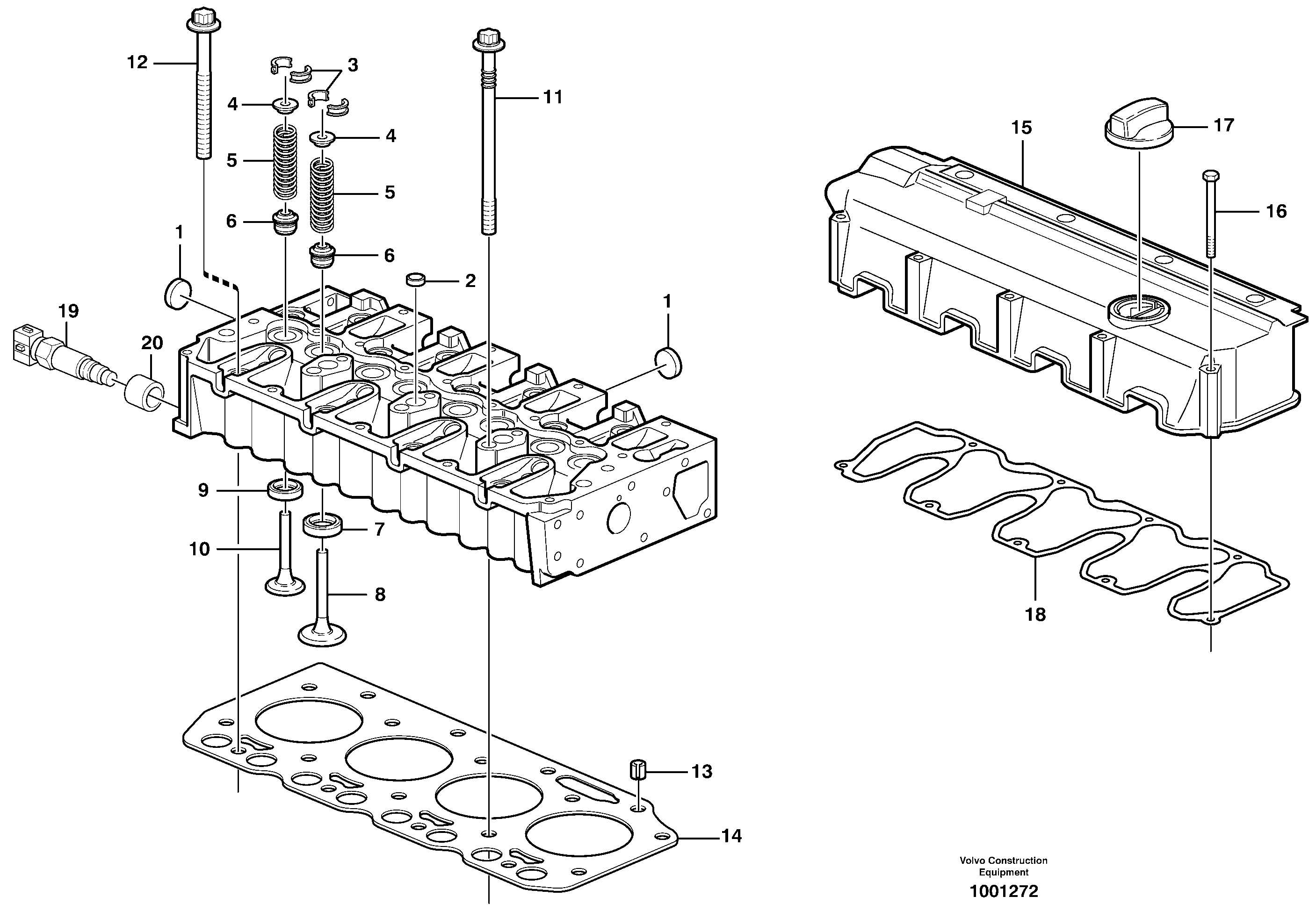Cylinder head — volvo parts diagram