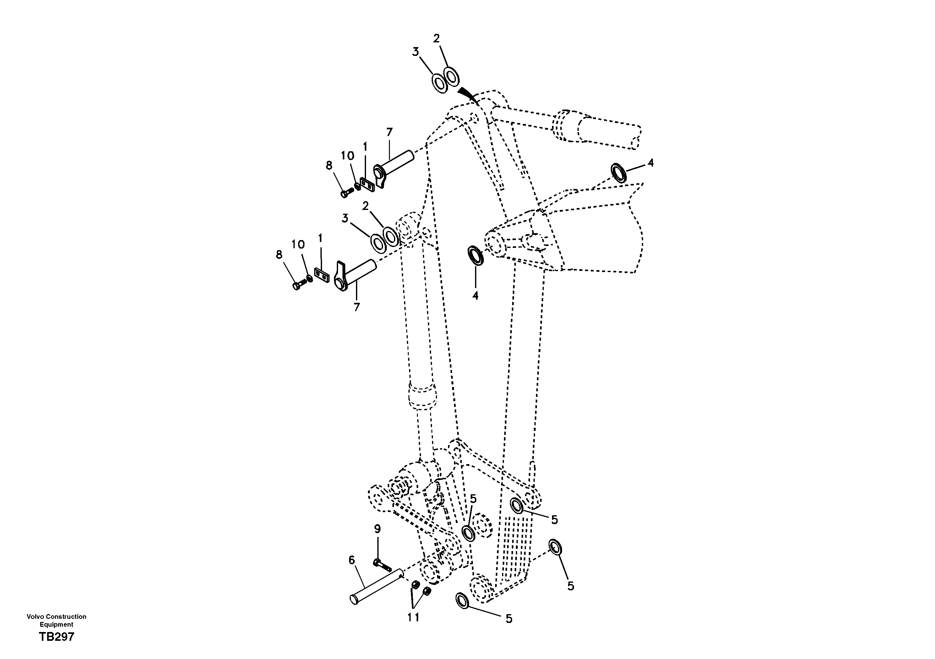 Links to dipper arm — volvo parts diagram