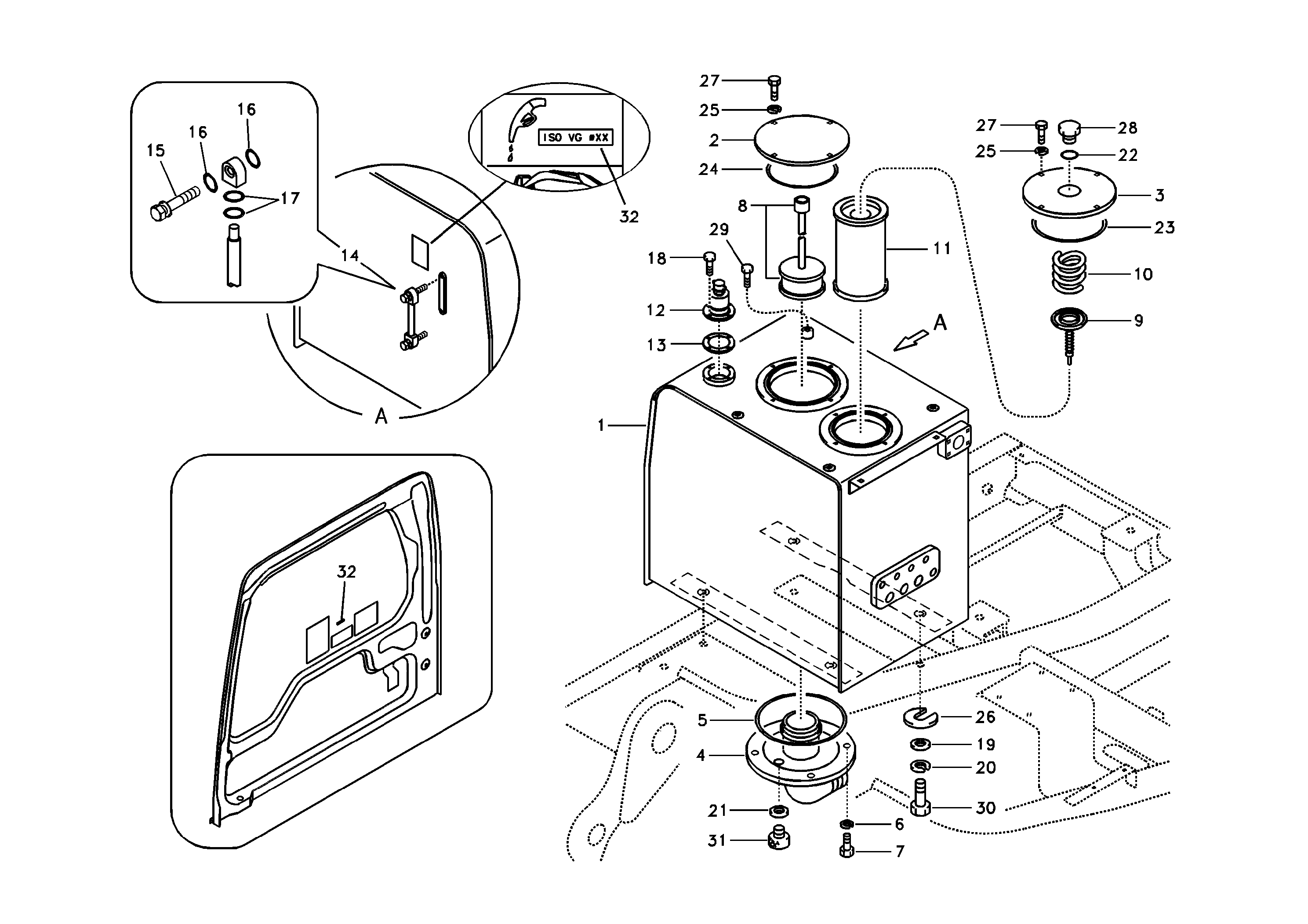Hydraulic oil tank — volvo parts diagram