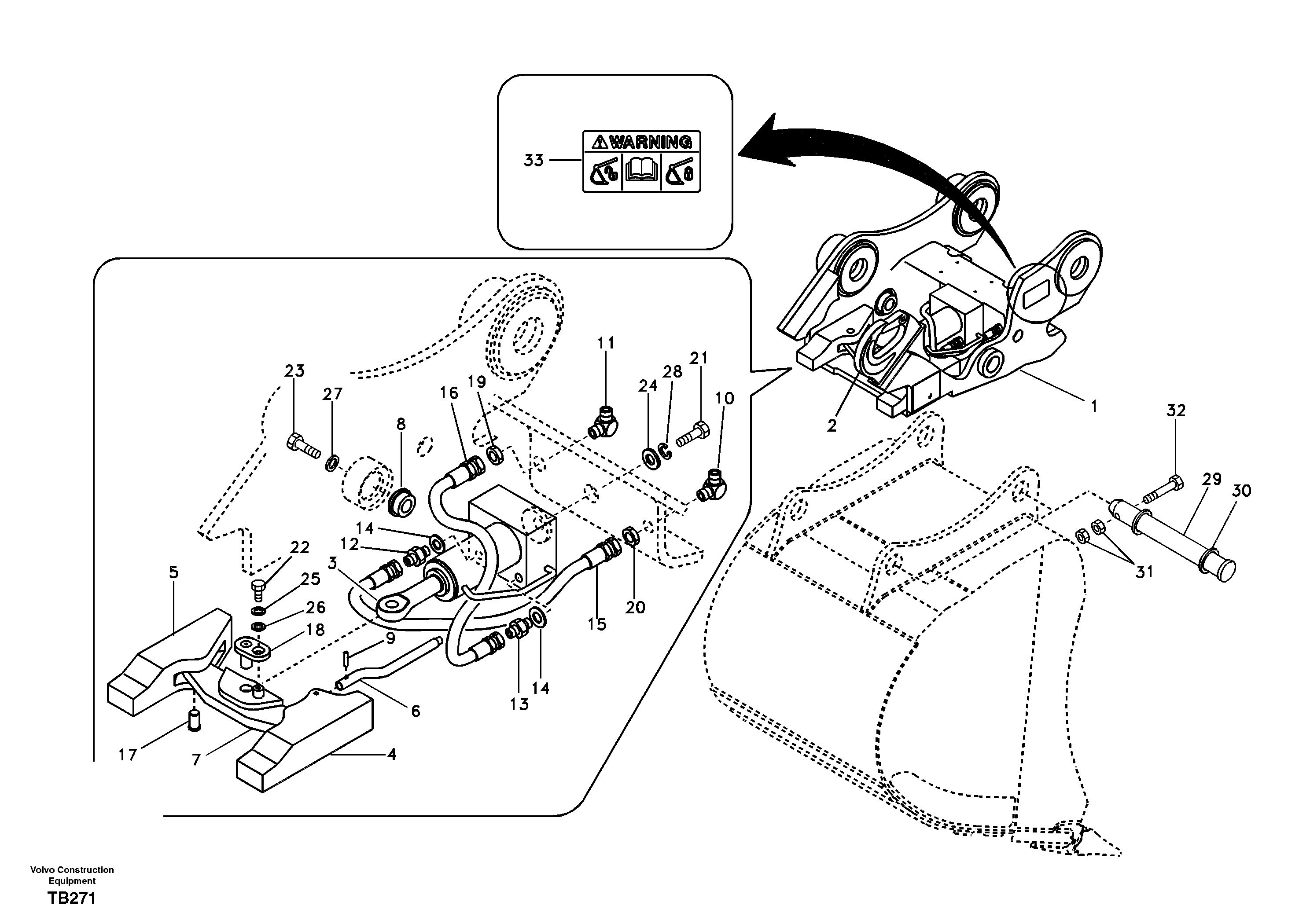 Attachment bracket, quickfit — volvo parts diagram