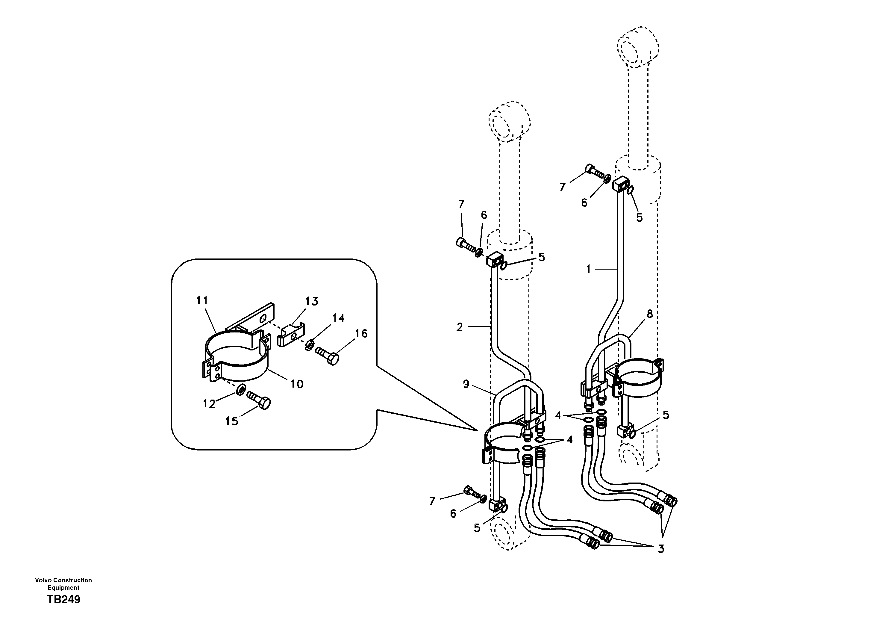 Working hydraulic, boom cylinder — volvo parts diagram