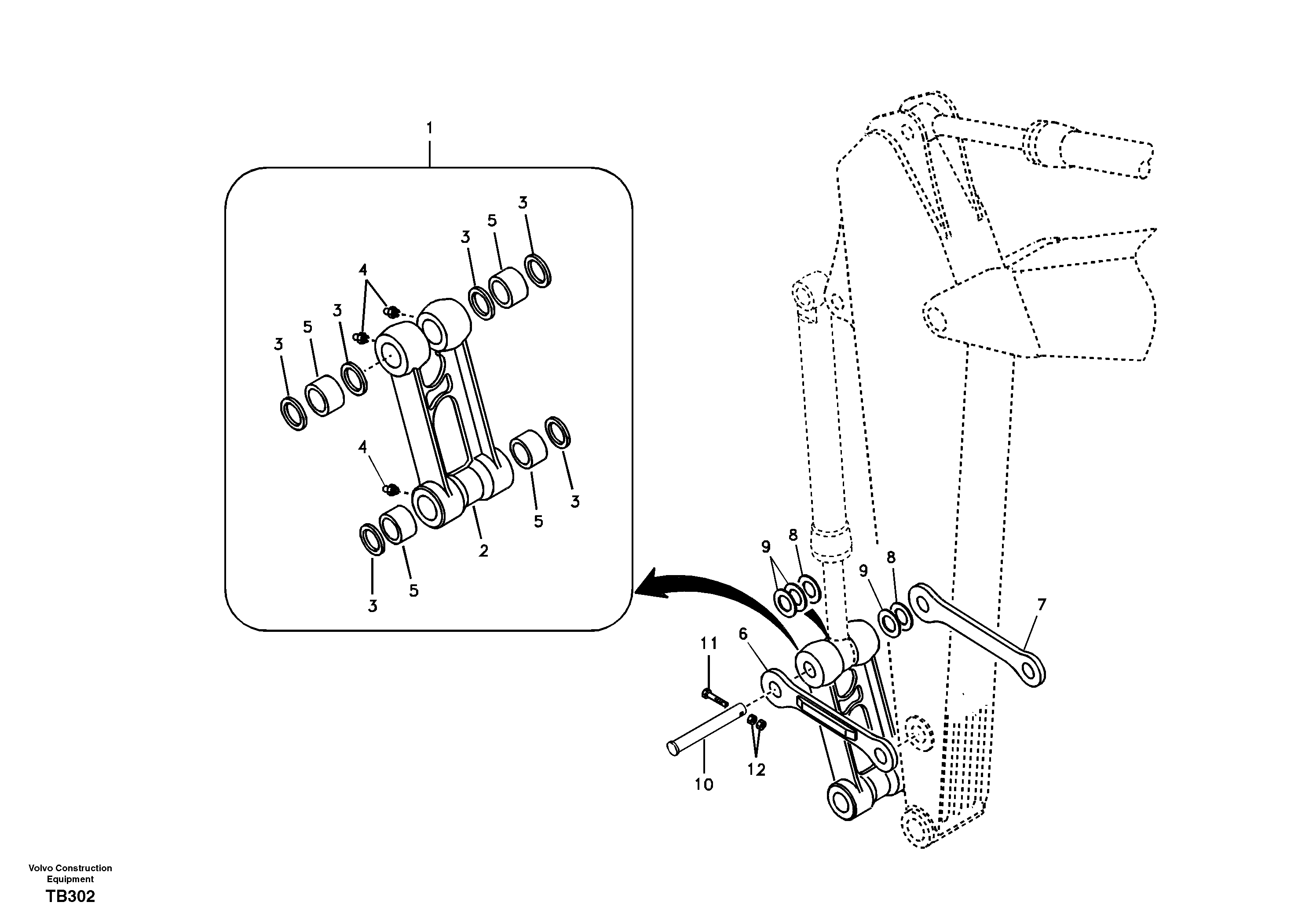 Links to connecting rod — volvo parts diagram