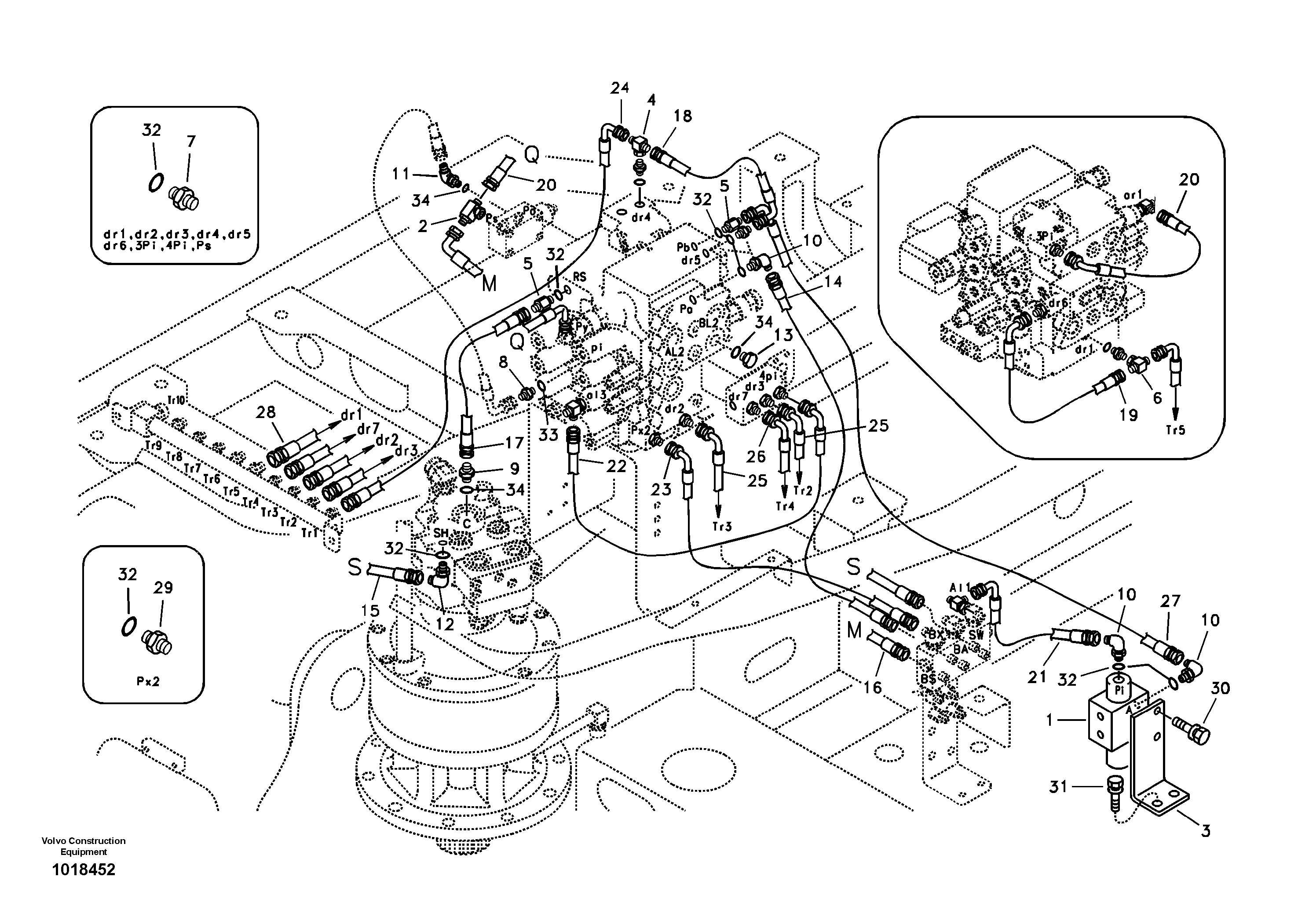 Servo system, control valve piping. — volvo parts diagram