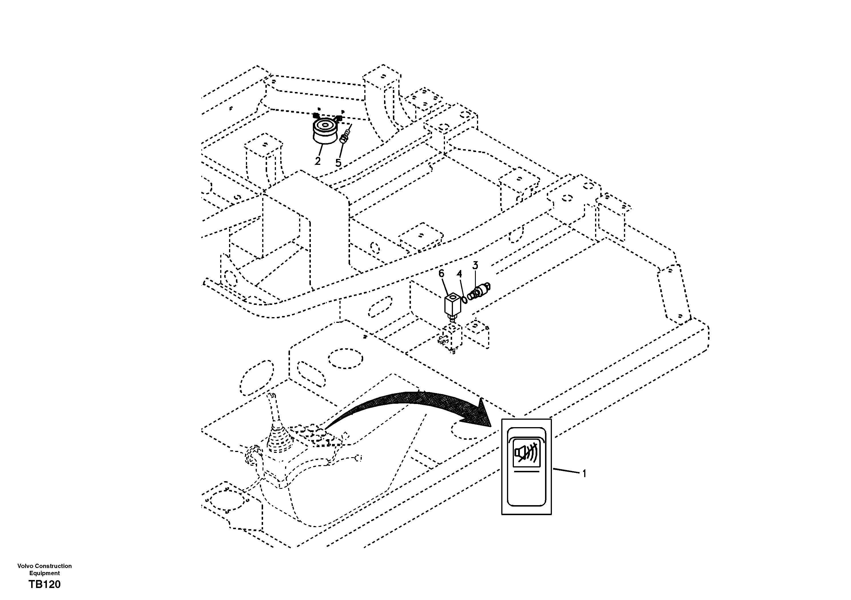 Back-up warning unit — volvo parts diagram