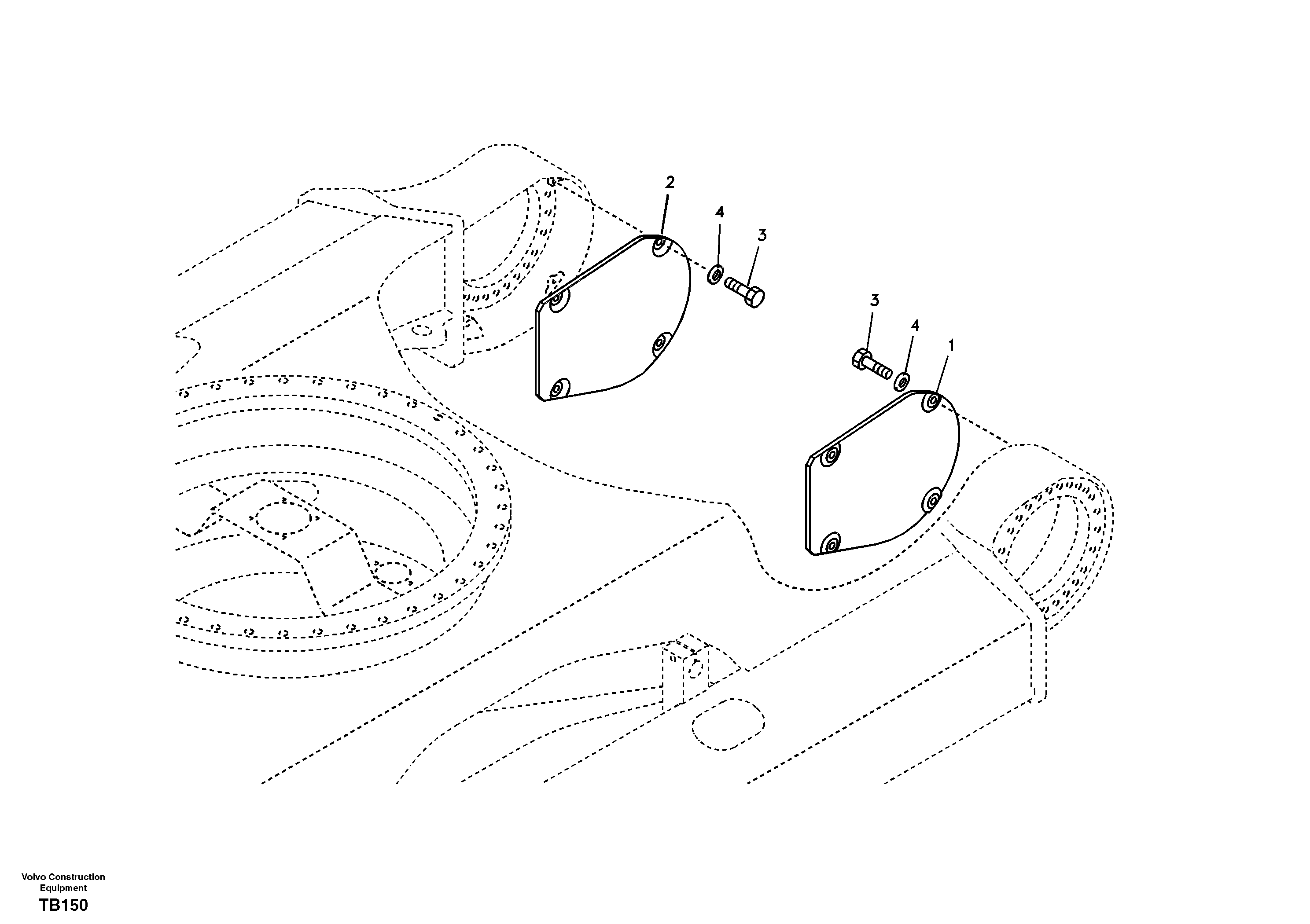 Protective plate for travel motor — volvo parts diagram