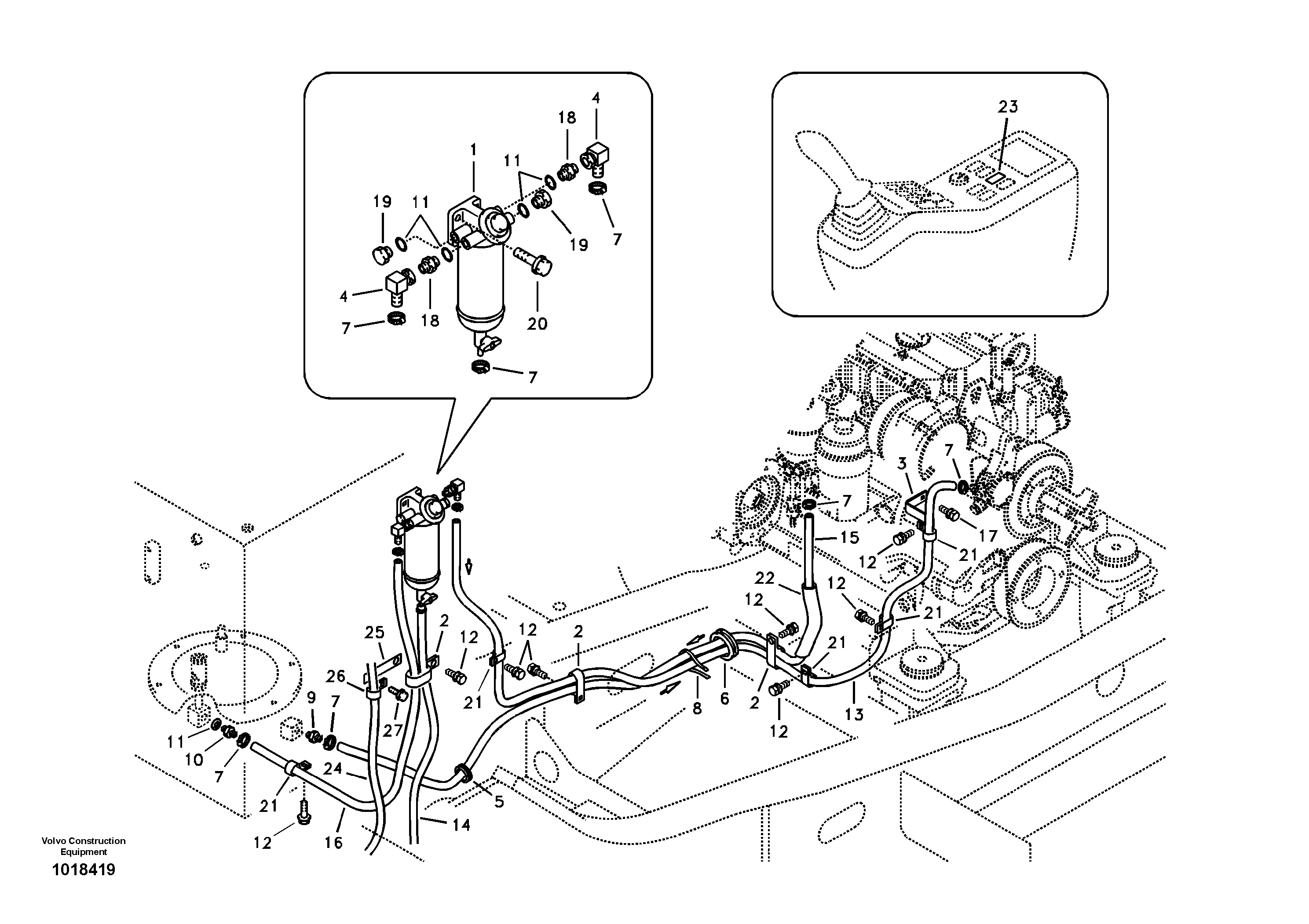 Fuel pipe - Fuel tank — volvo parts diagram