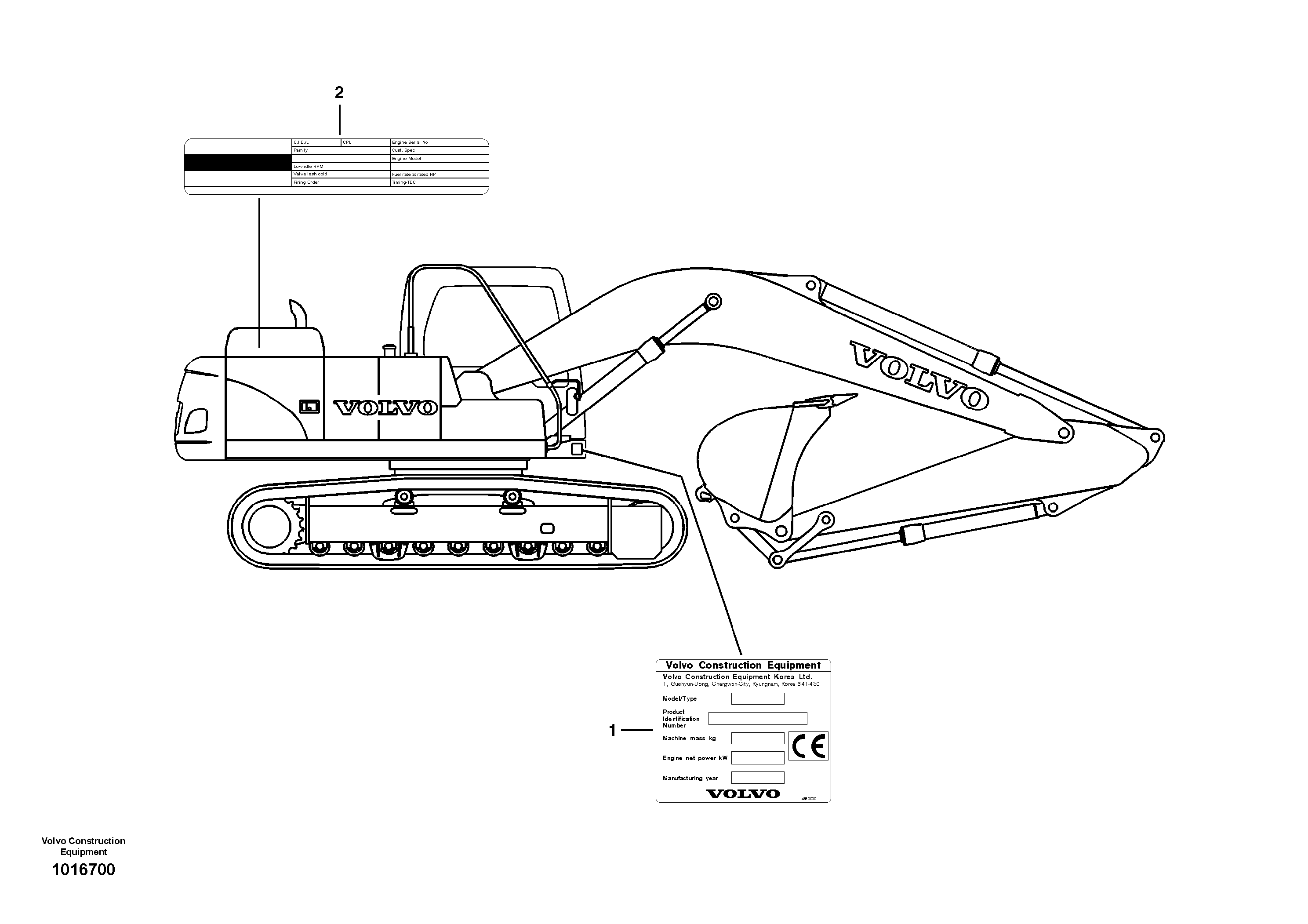 Product sign plate — volvo parts diagram