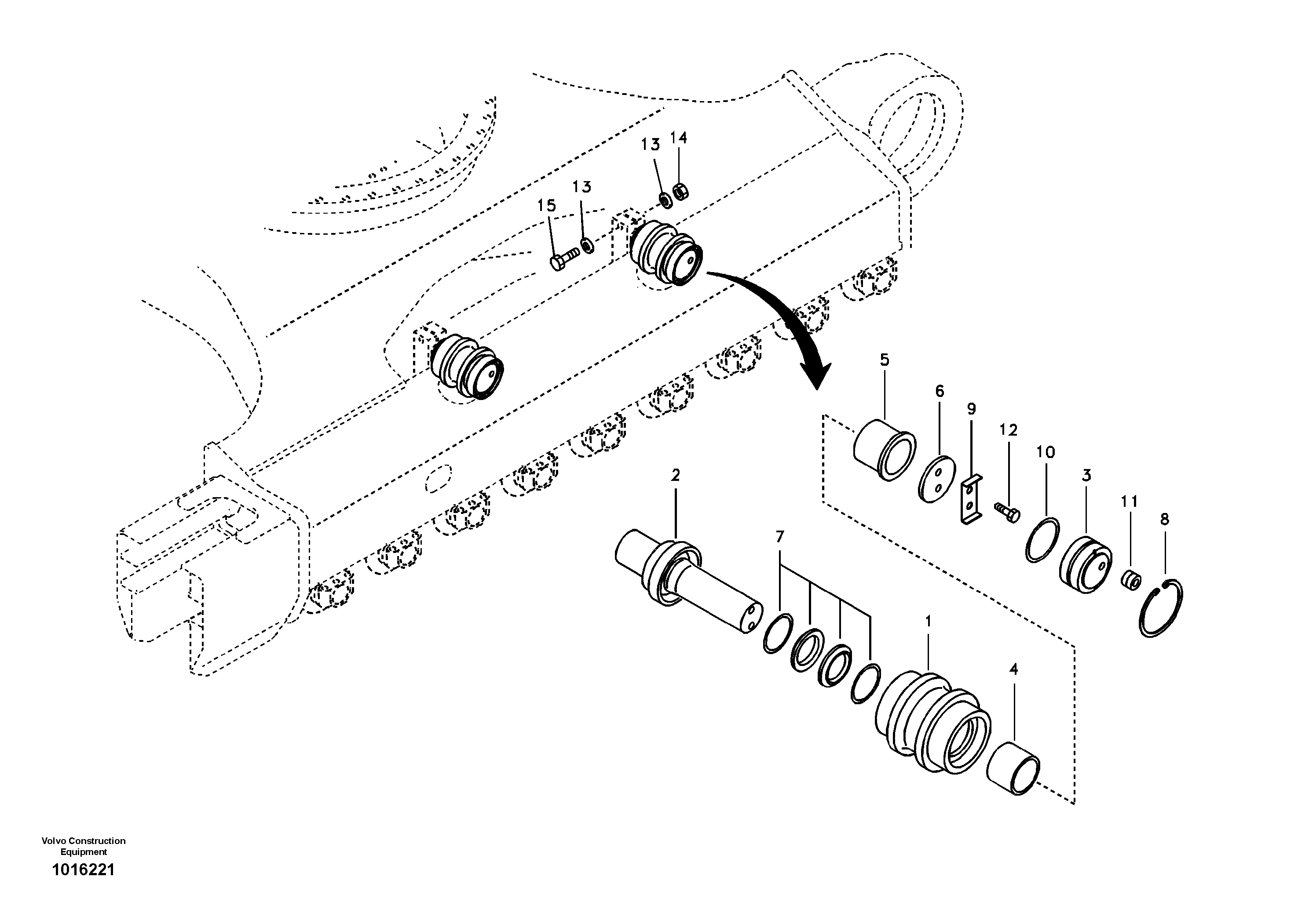 Top roller — volvo parts diagram