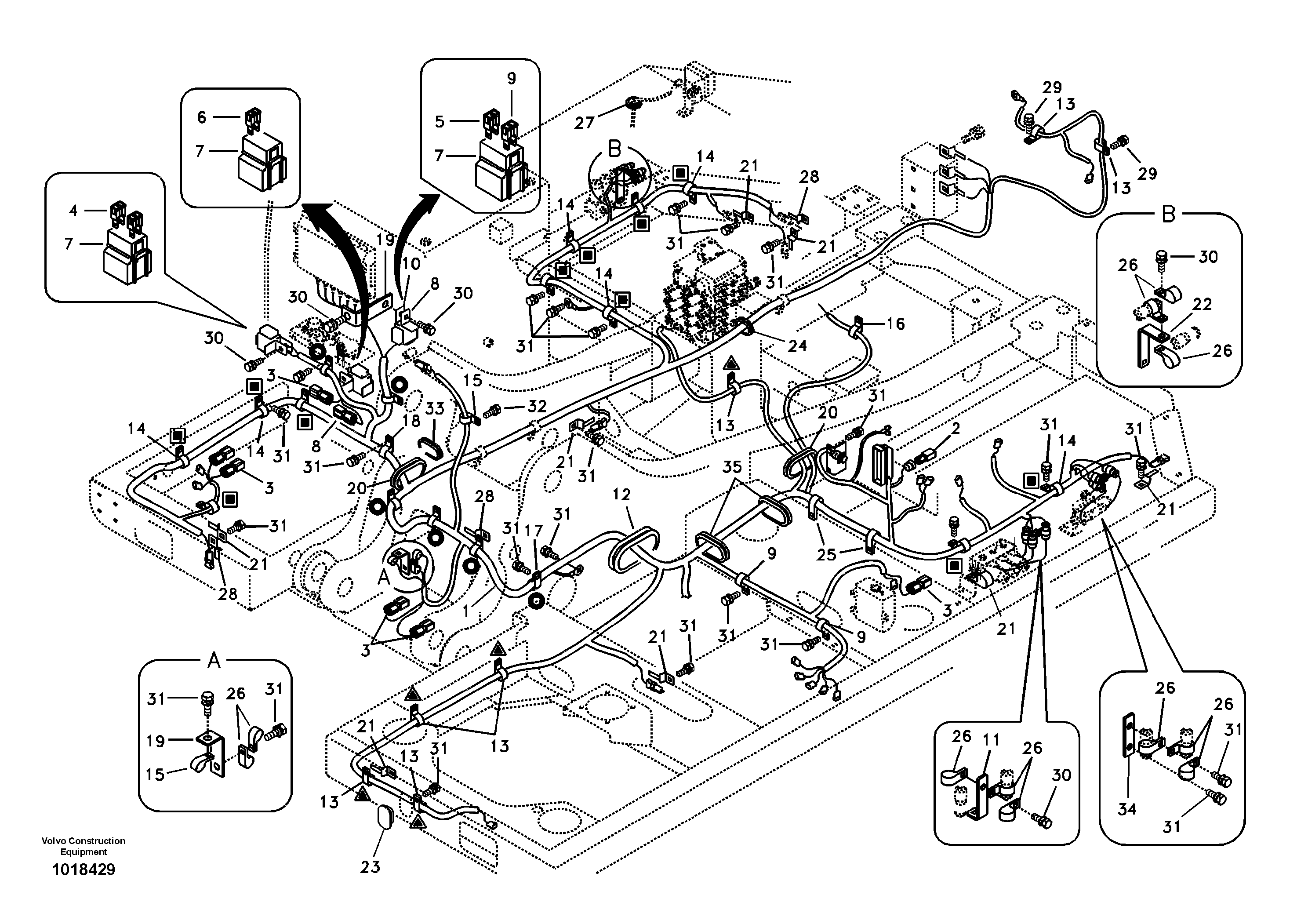 Cable and wire harness, main — volvo parts diagram