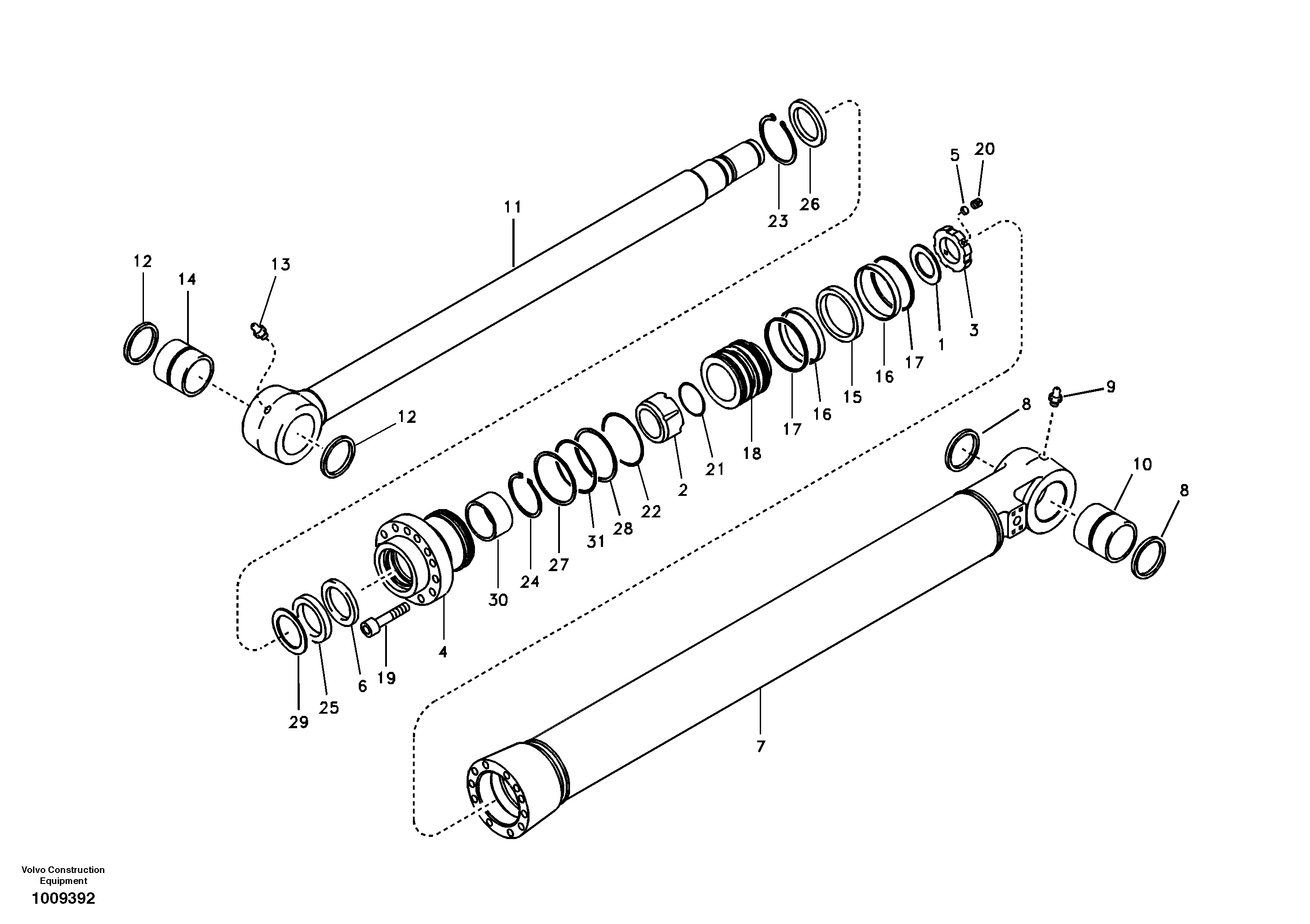 Bucket cylinder — volvo parts diagram