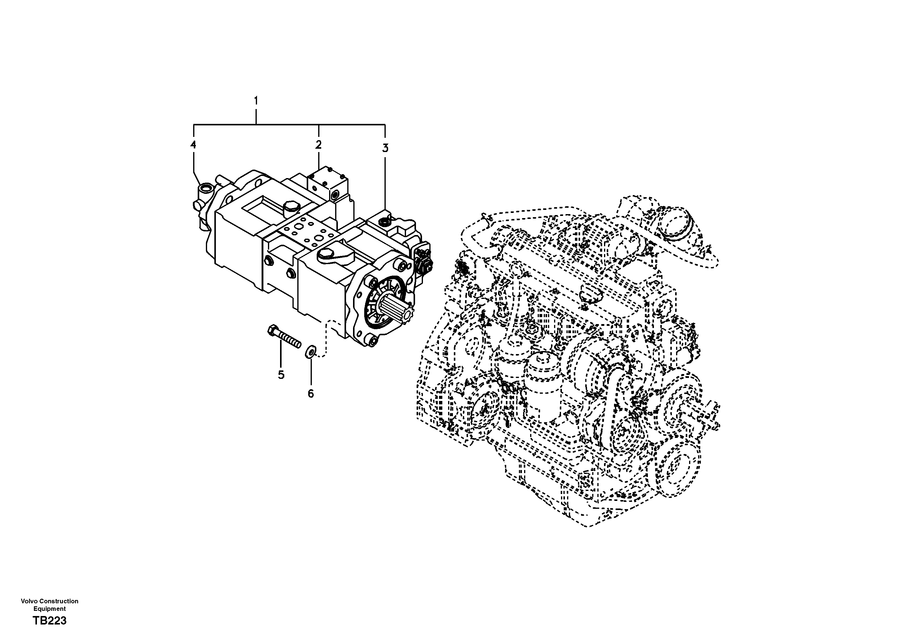 Pump installation — volvo parts diagram