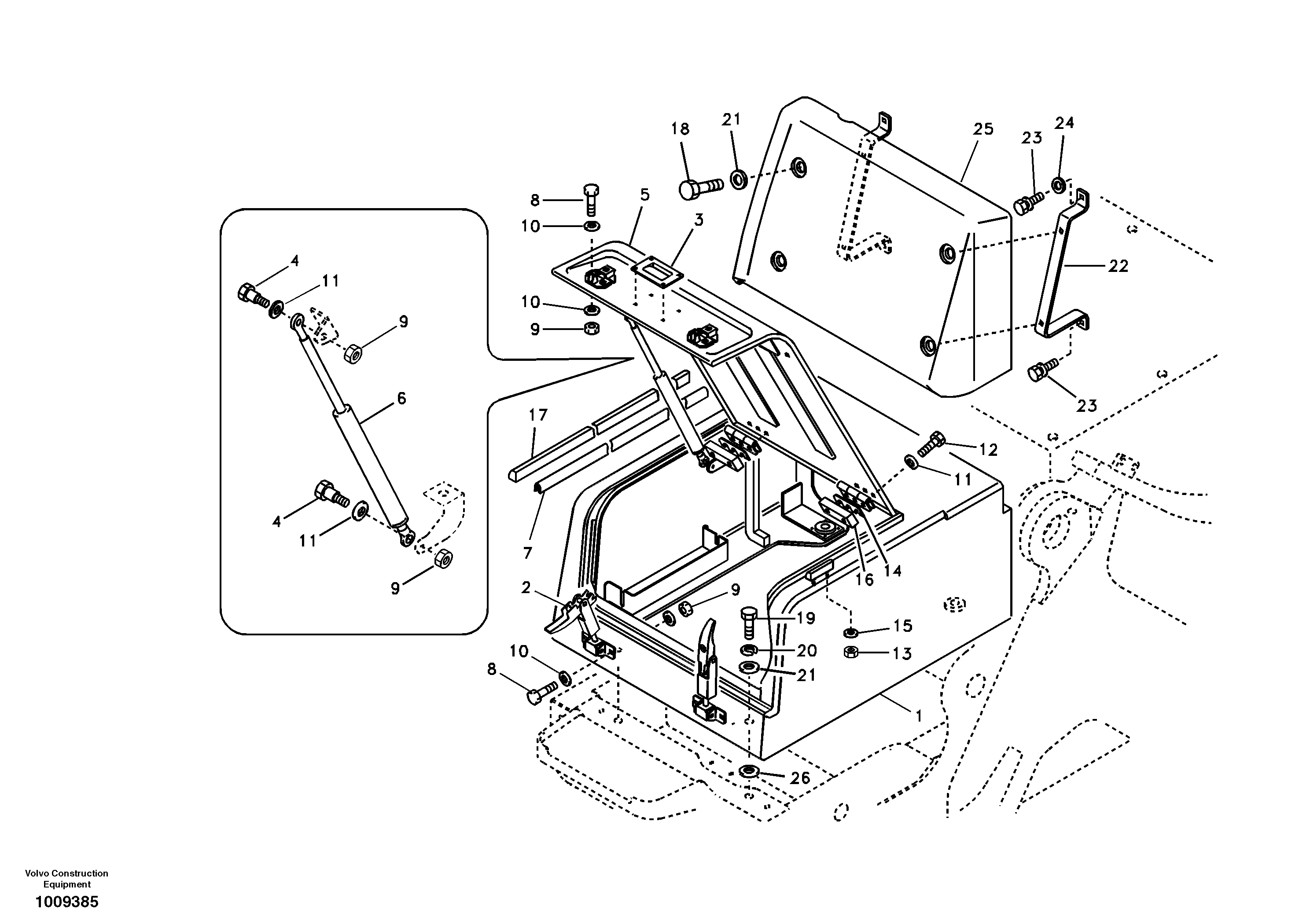 Tool box, cowl — volvo parts diagram