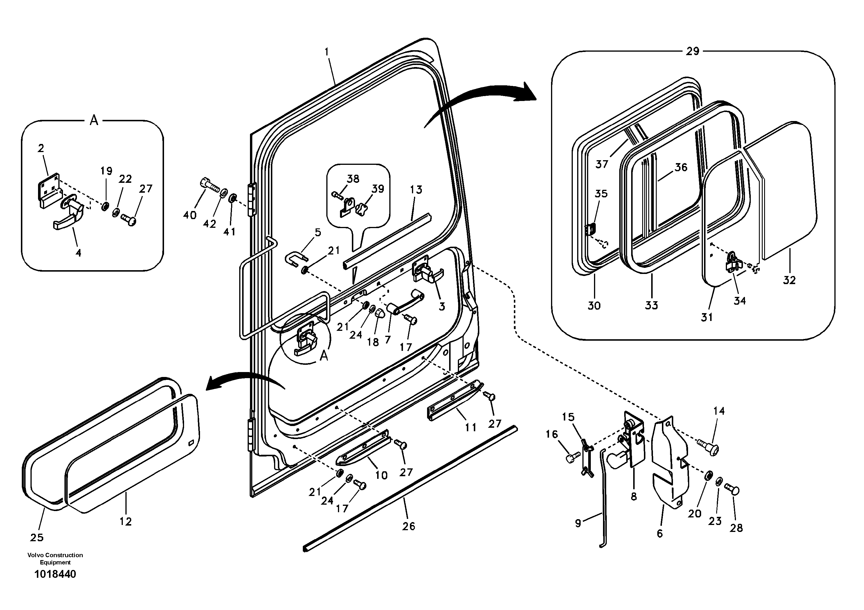 Door, operator's cab — volvo parts diagram