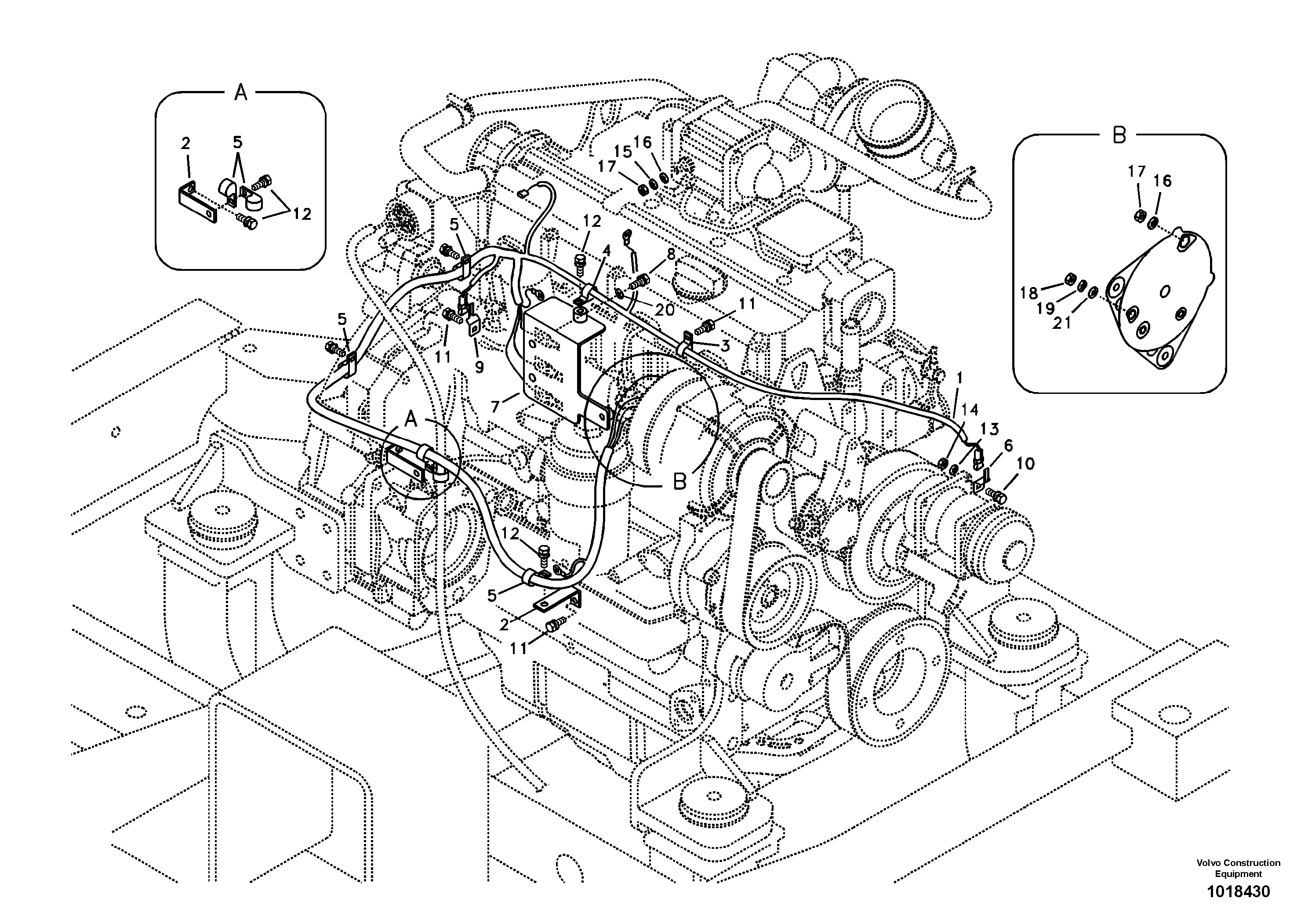 Cable harness, engine — volvo parts diagram