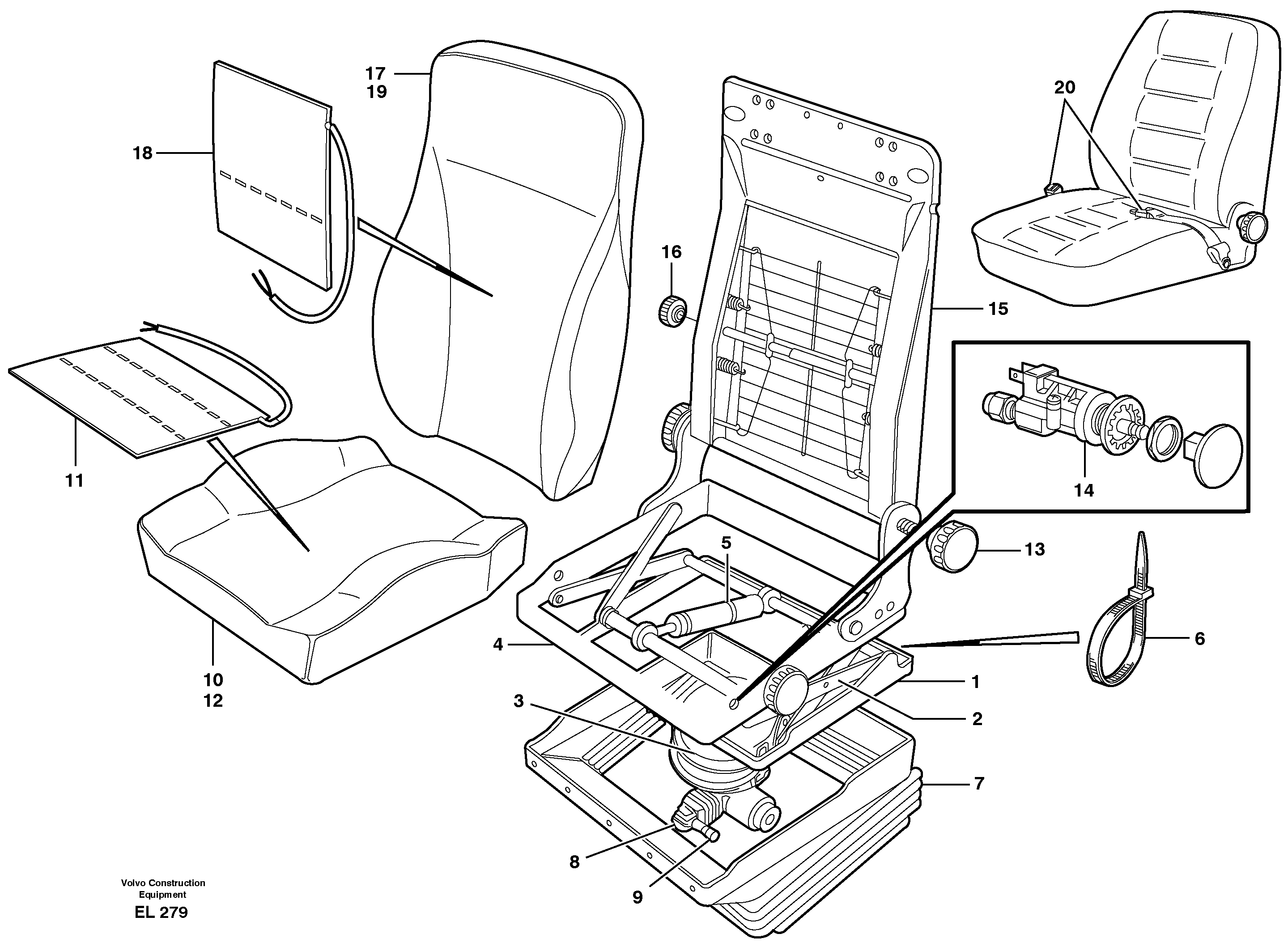 Operator's seat, Be-ge.  80572 — volvo parts diagram