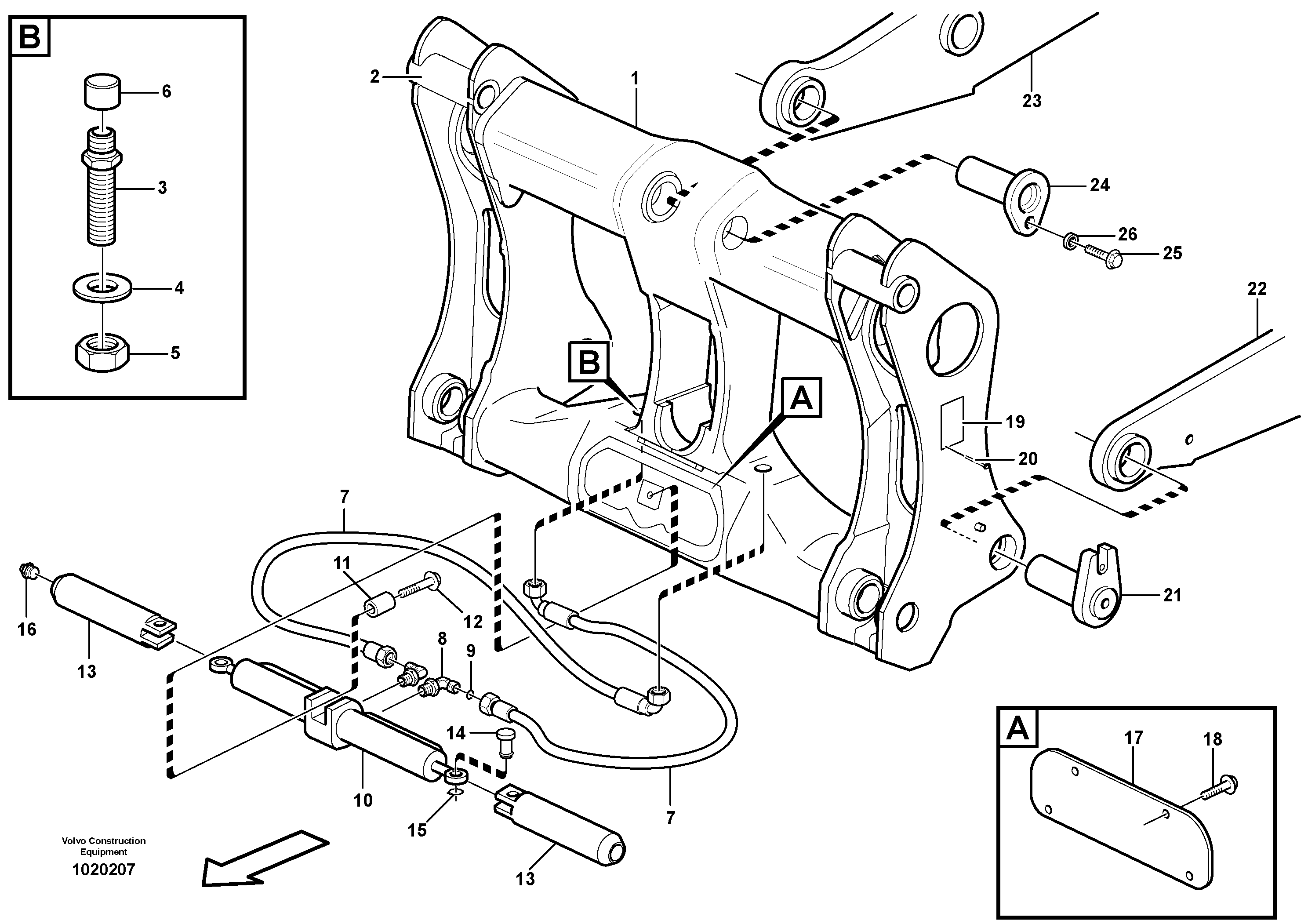 Hydraulic attachment bracket. — volvo parts diagram