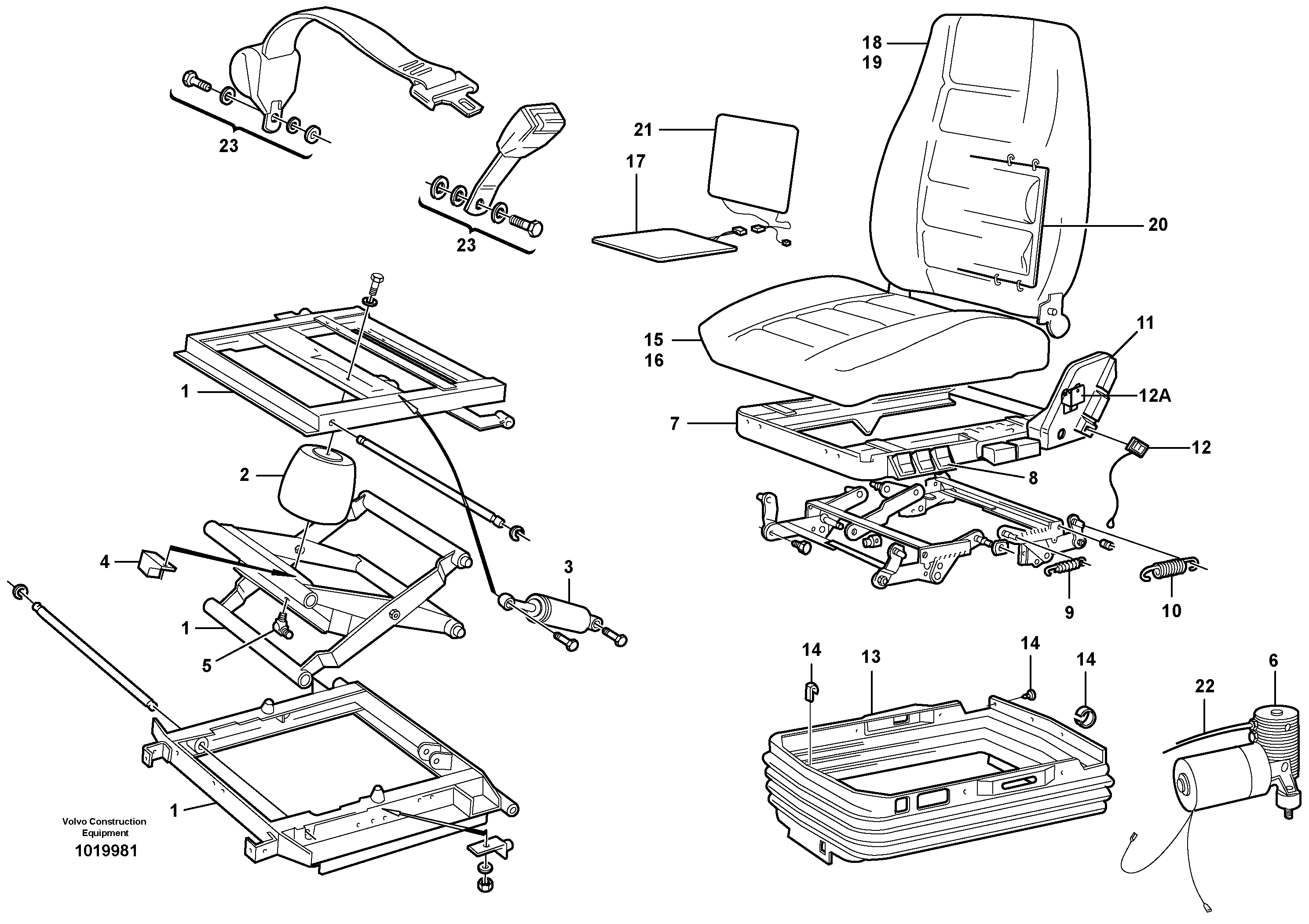 Operator's seat, heated, air suspensioned, ISRI.  80506 — volvo parts diagram