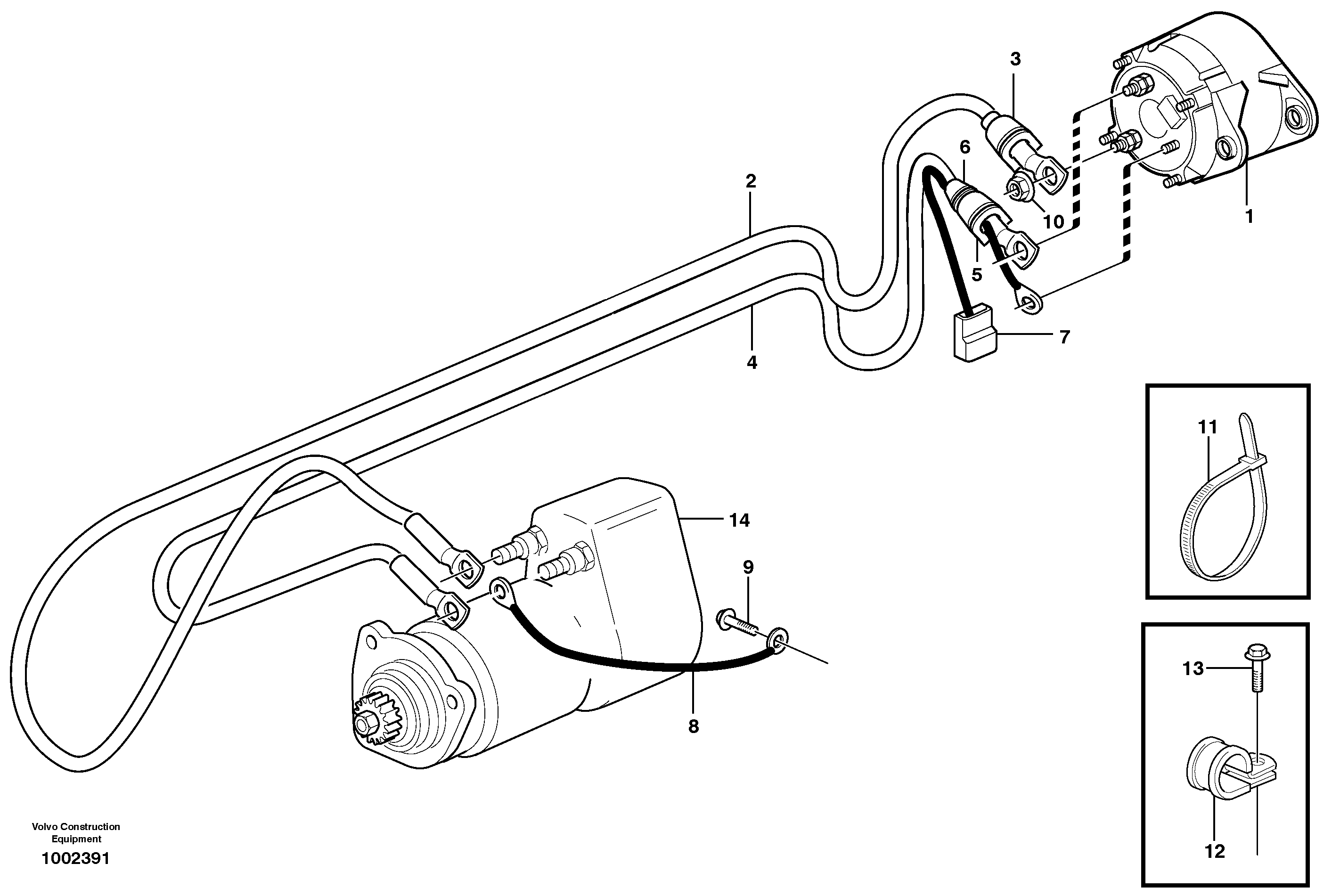 Cable harness, alternator — volvo parts diagram