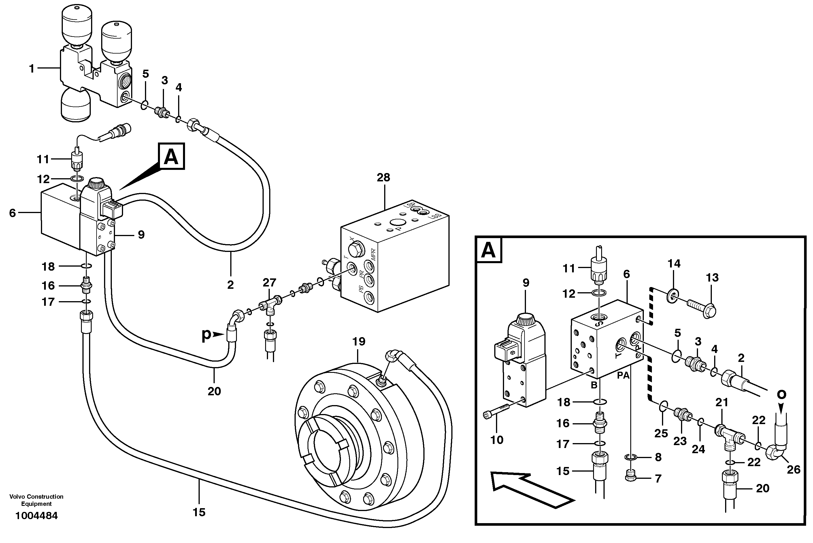 Parking brake — volvo parts diagram