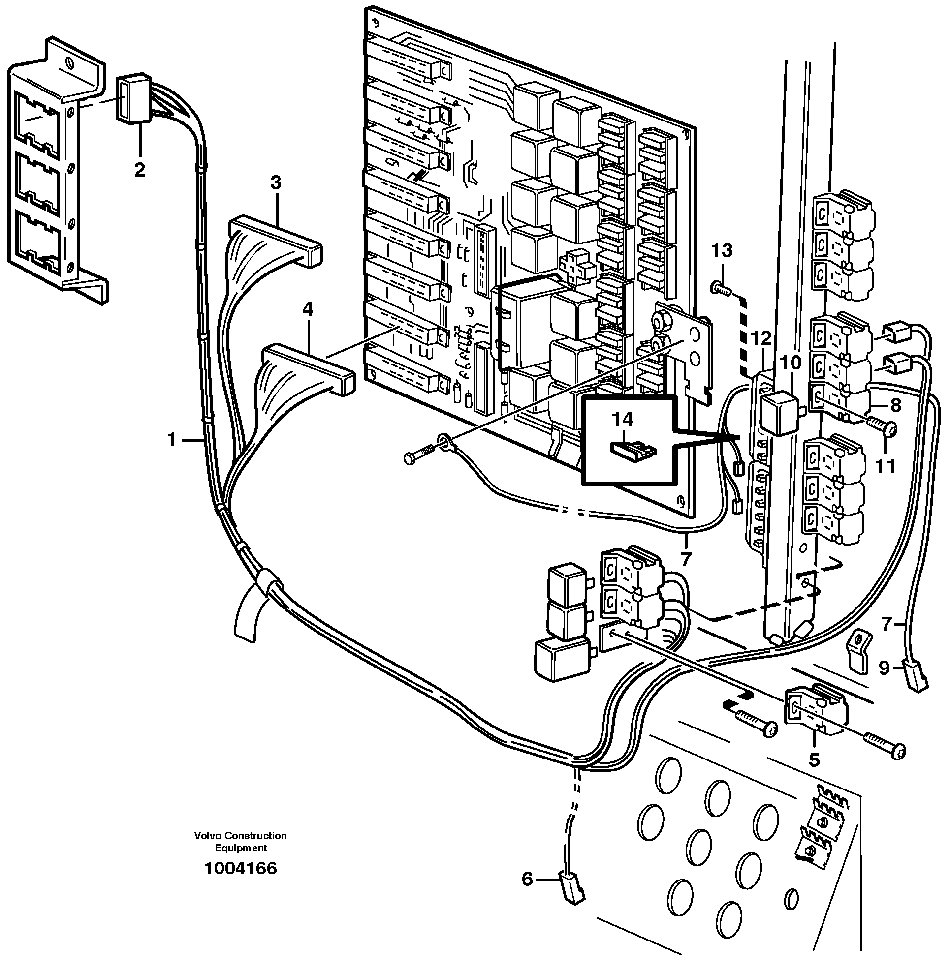 Cable harness, automatic back-up light — volvo parts diagram