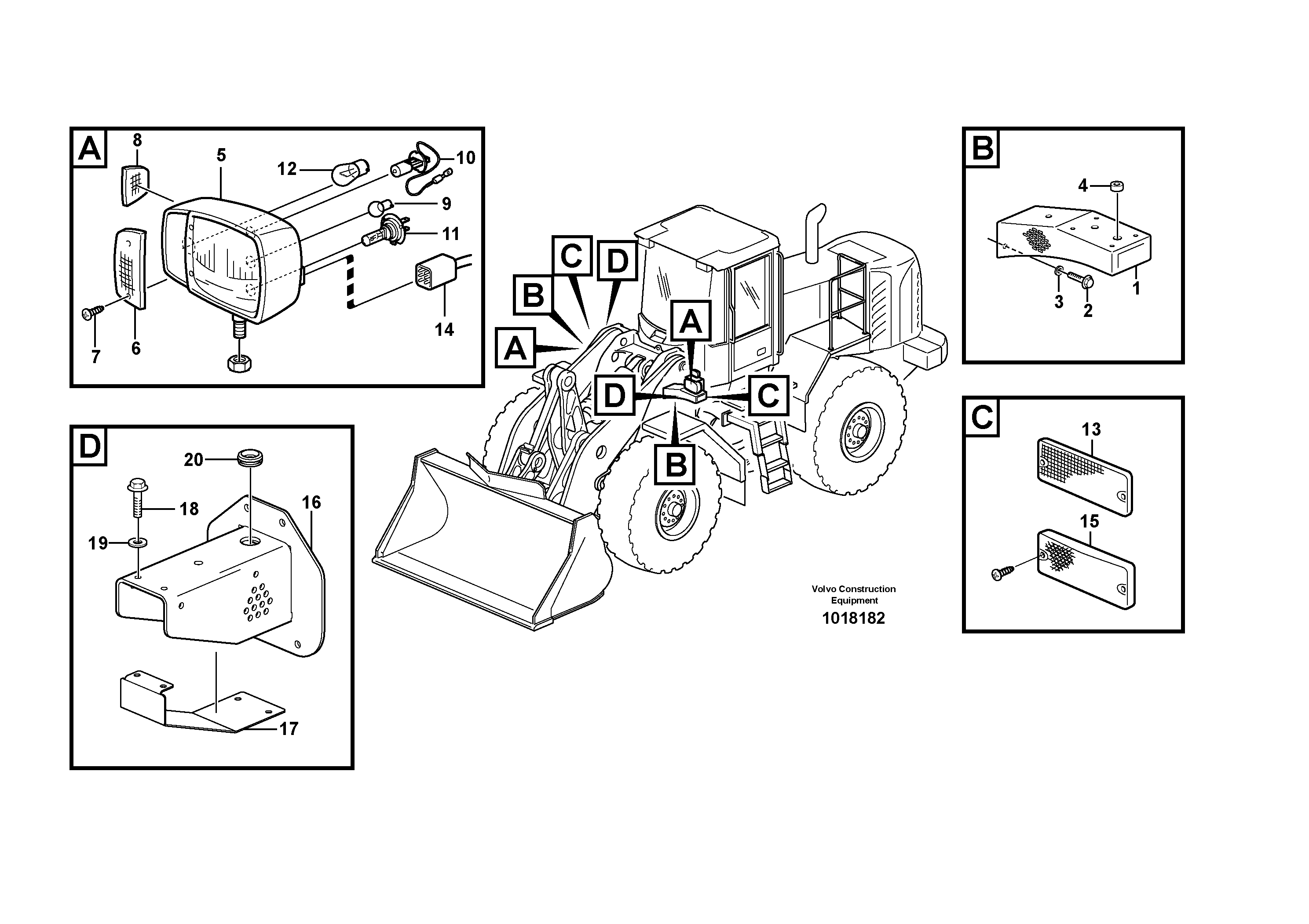 Lighting, front — volvo parts diagram