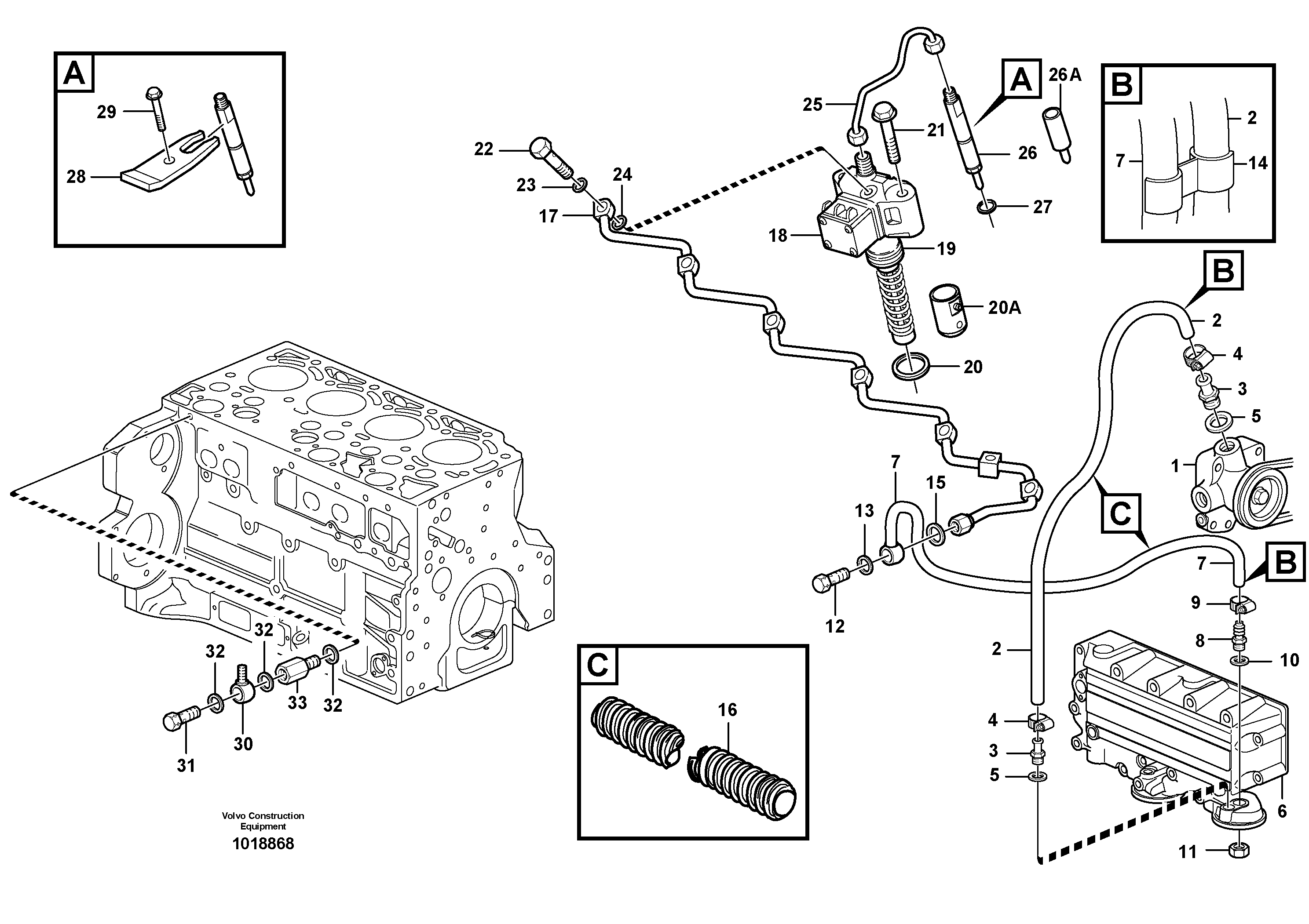 Fuel pipes, fuel pump - injection pump — volvo parts diagram