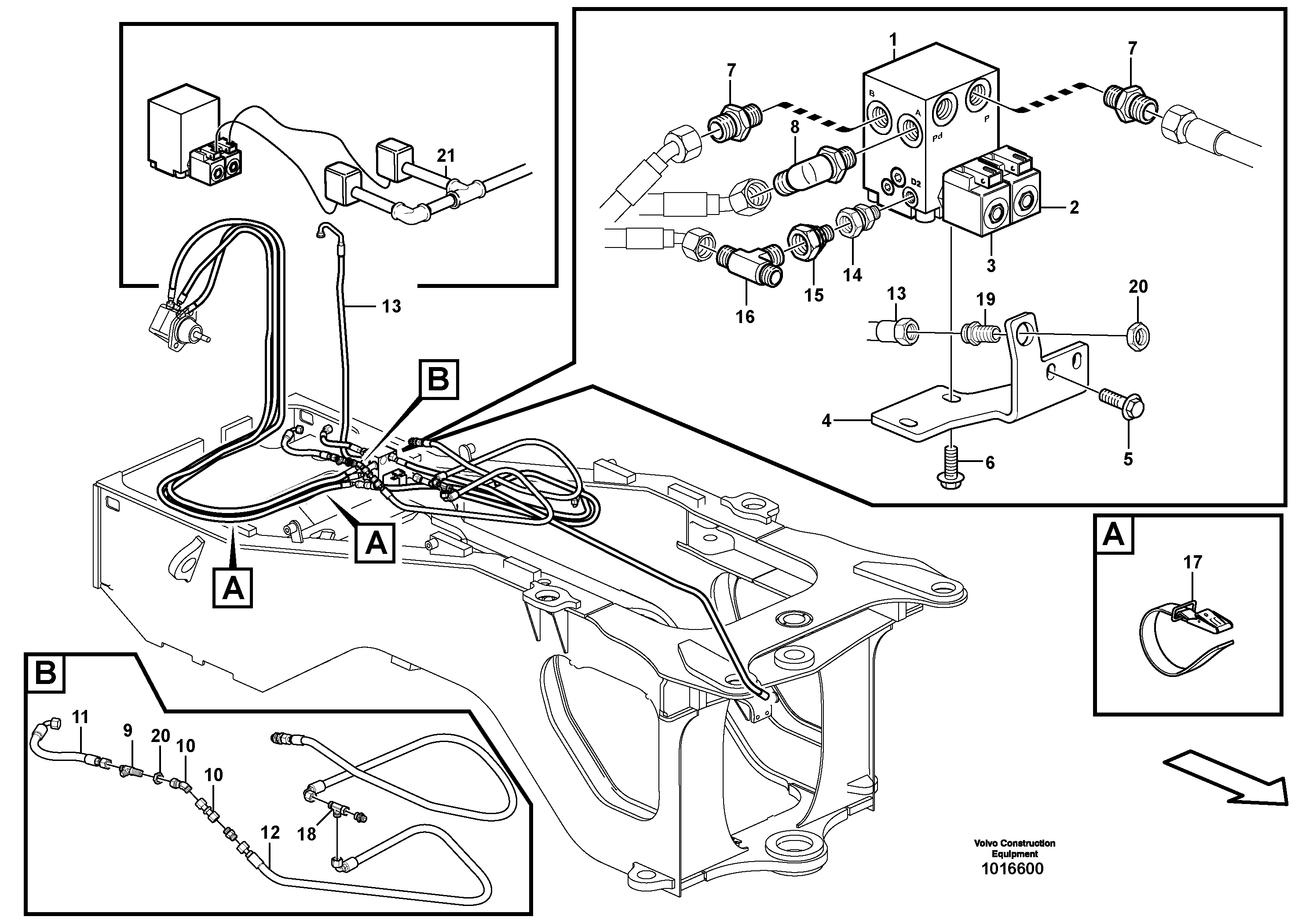 Hoses to fan drive  82827 — volvo parts diagram