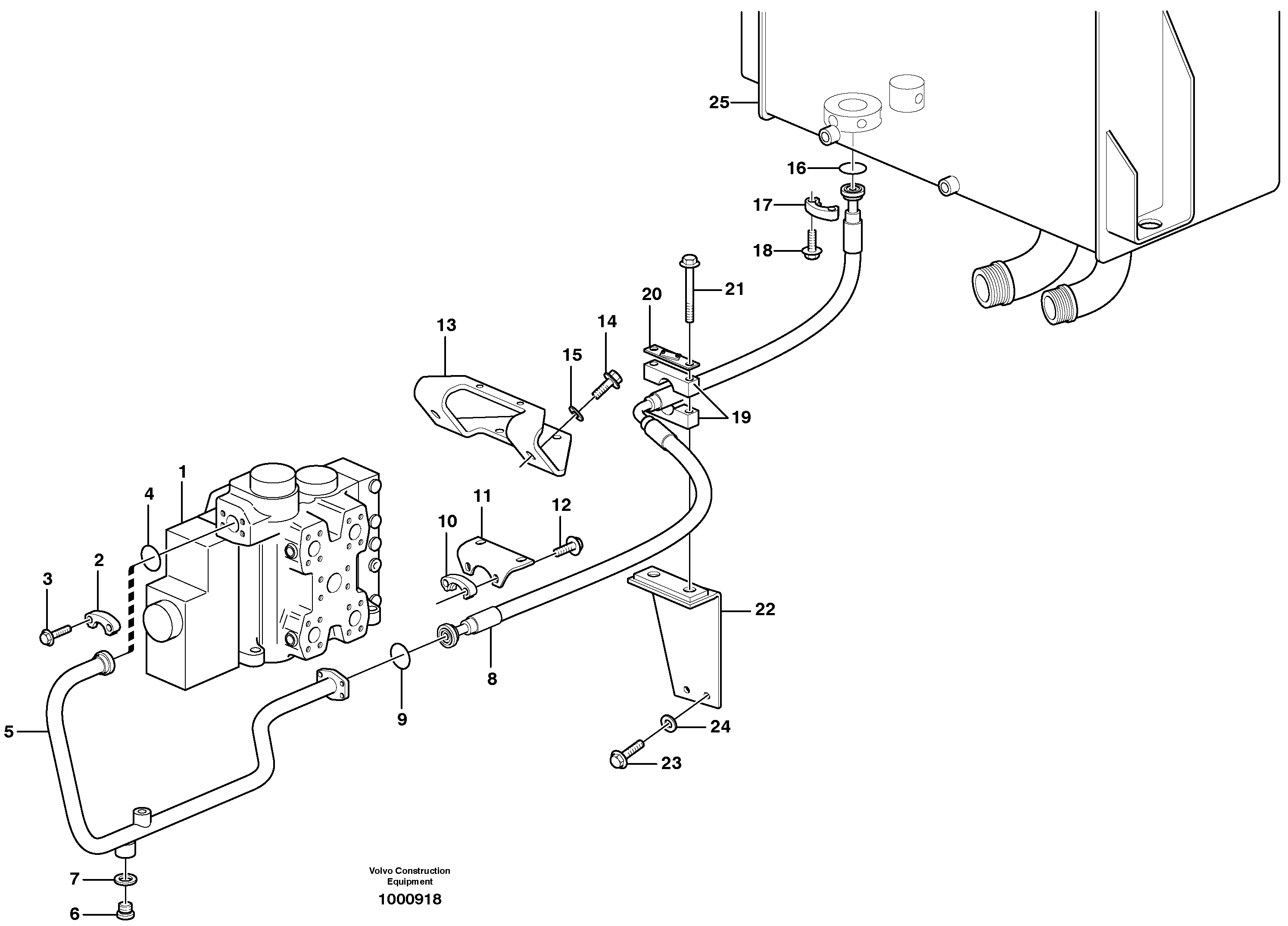 Hydraulic system, return line — volvo parts diagram