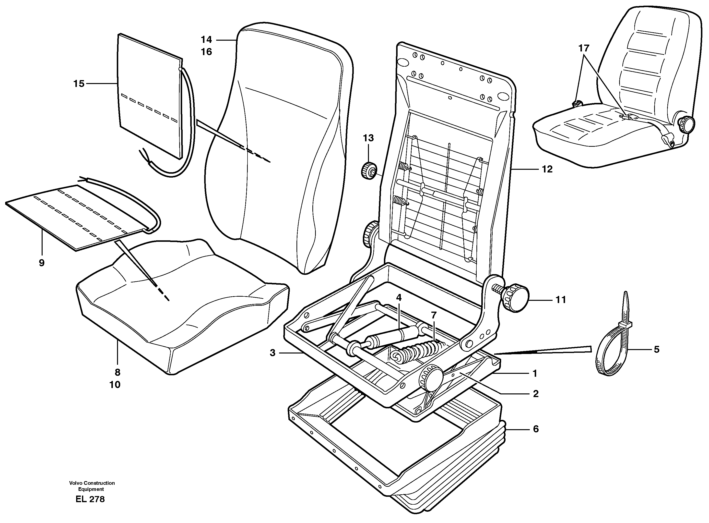 Operator's seat, Be-ge.  94909 — volvo parts diagram