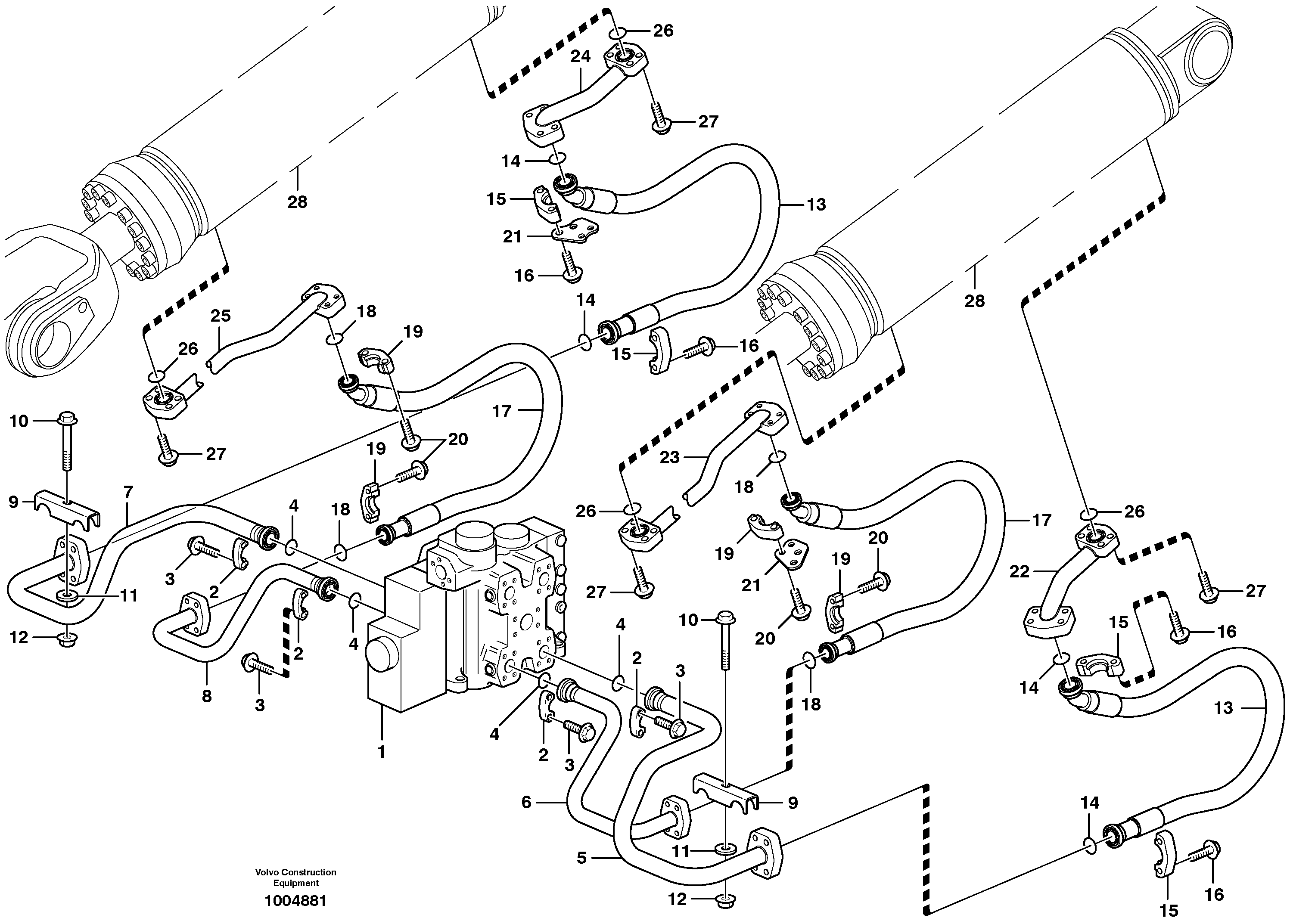 Hydraulic system, lift function — volvo parts diagram