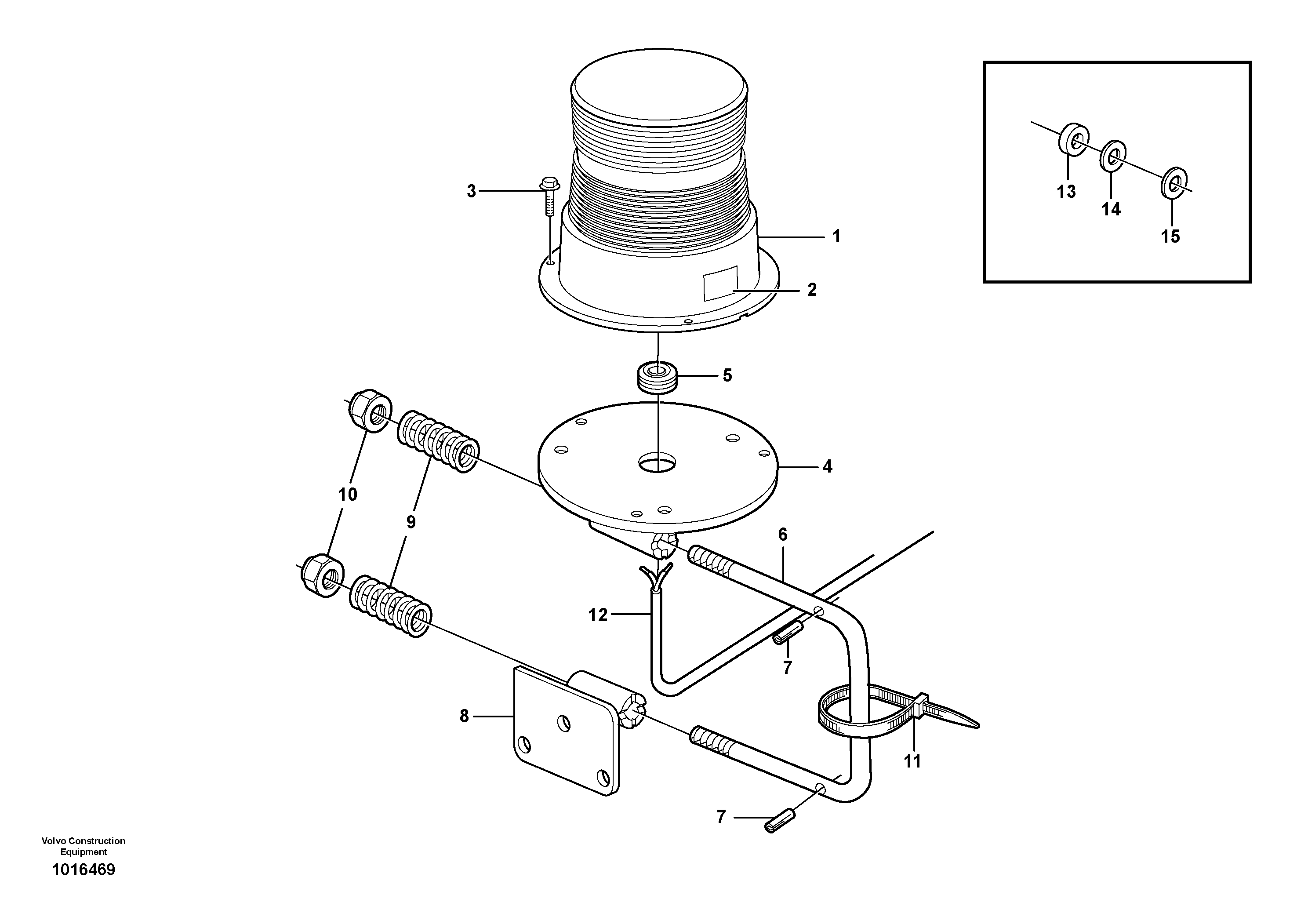 Revolving warning light. 82199 — volvo parts diagram
