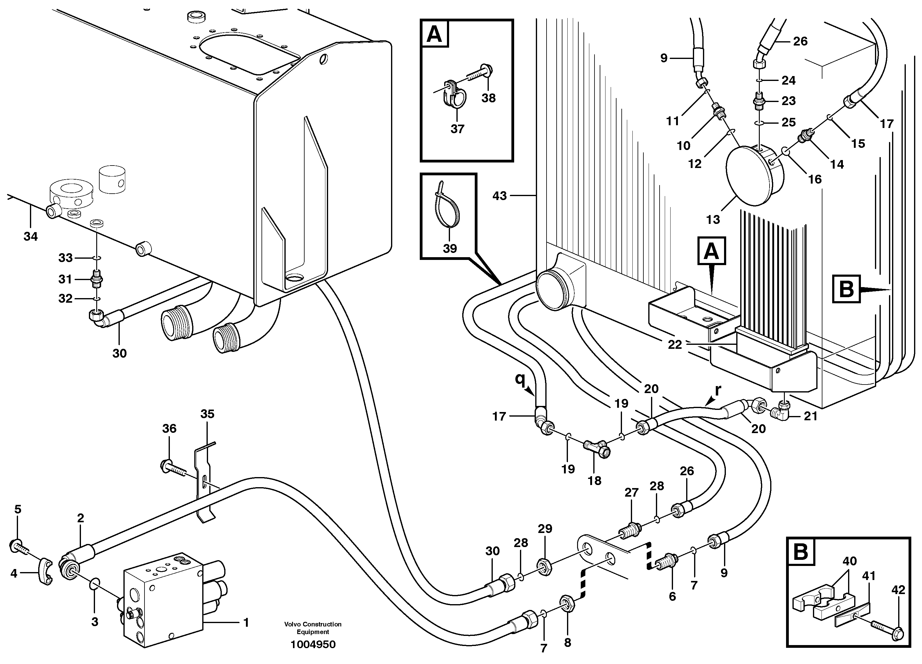 Hoses to fan drive — volvo parts diagram
