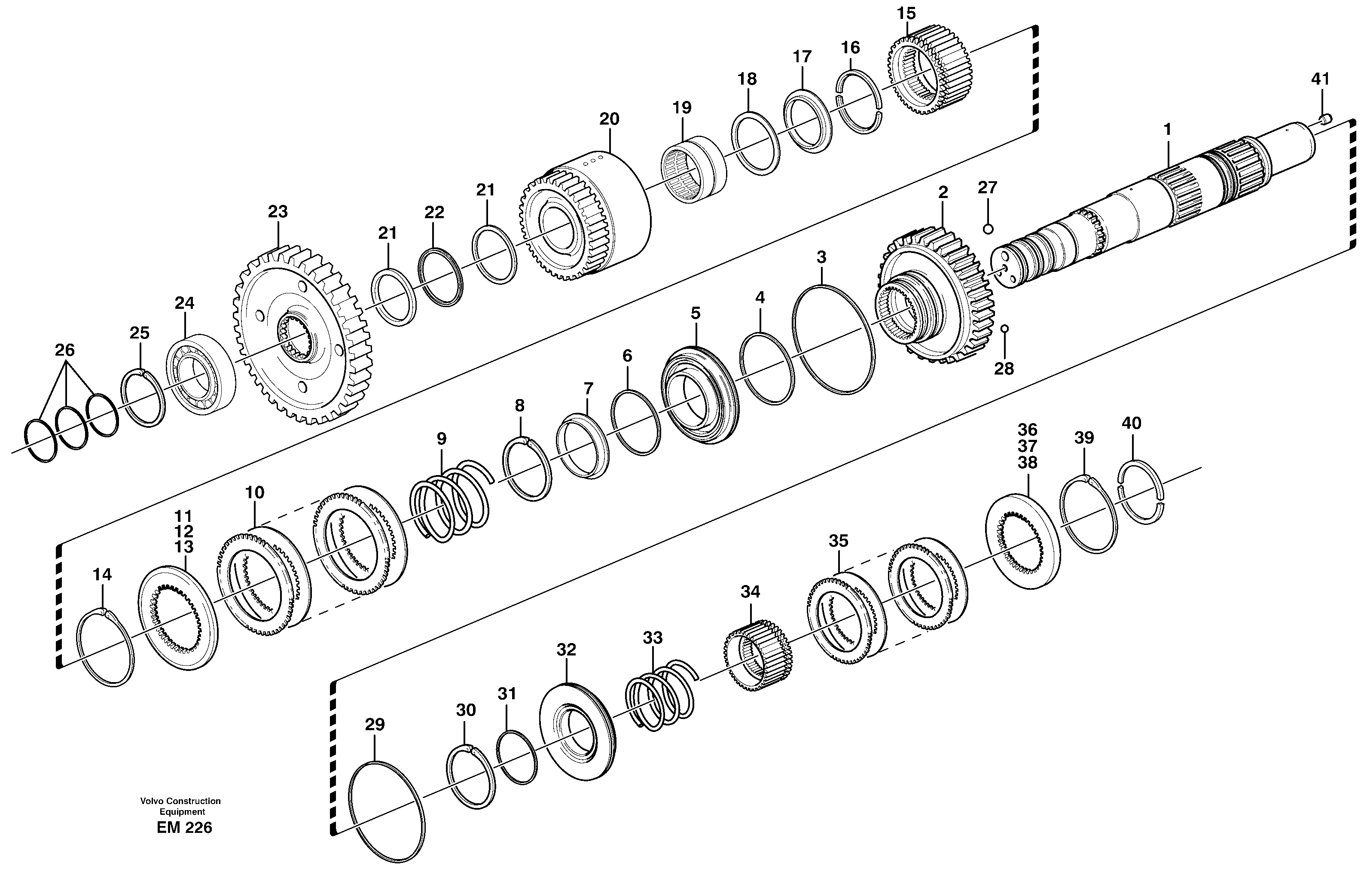 Hydraulic clutch, reverse / 2nd speed — volvo parts diagram