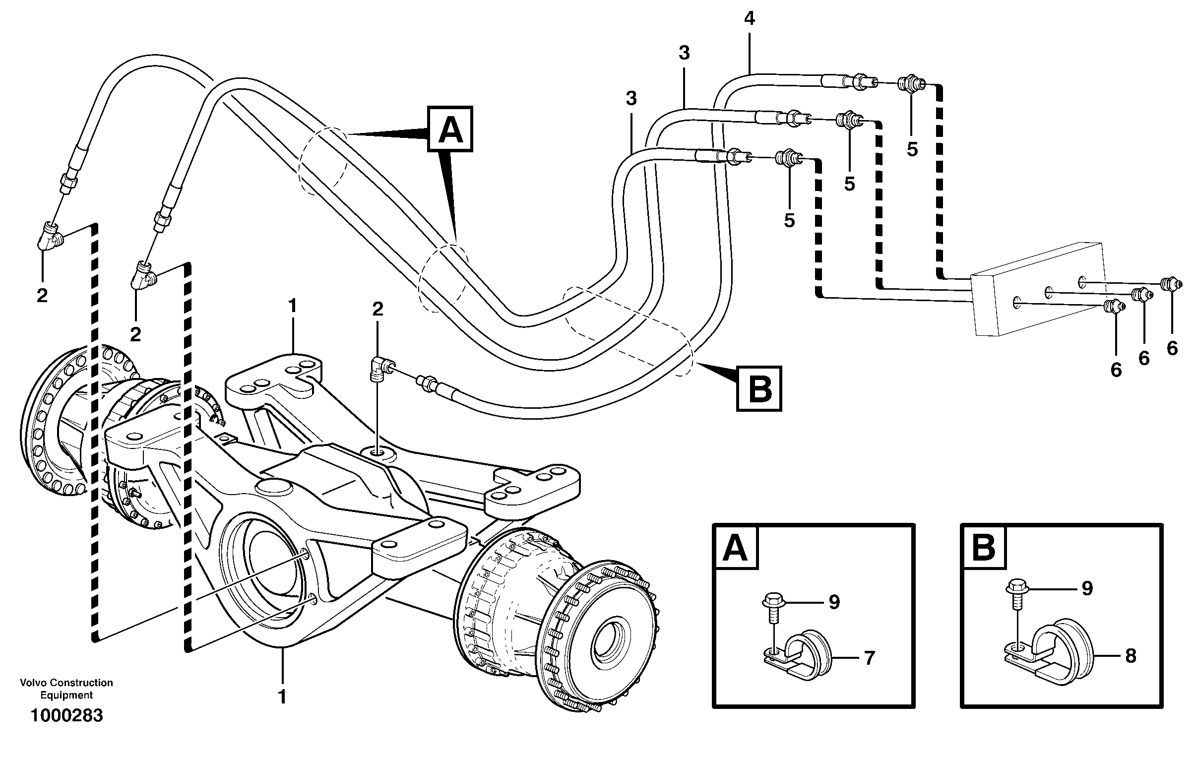 Lubricant lines for planet shaft — volvo parts diagram