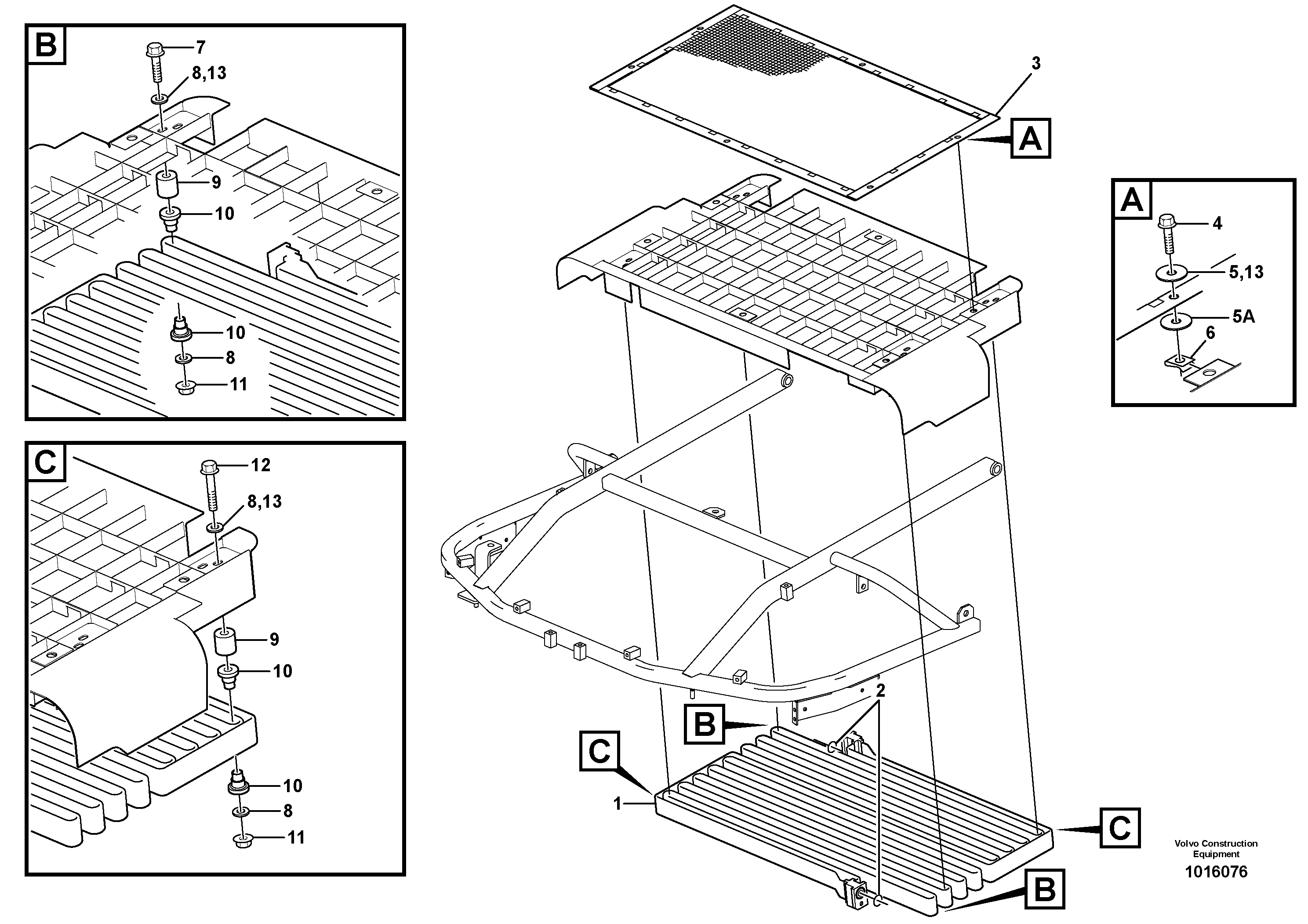 Condenser for cooling agent R134a with fitting parts. — volvo parts diagram
