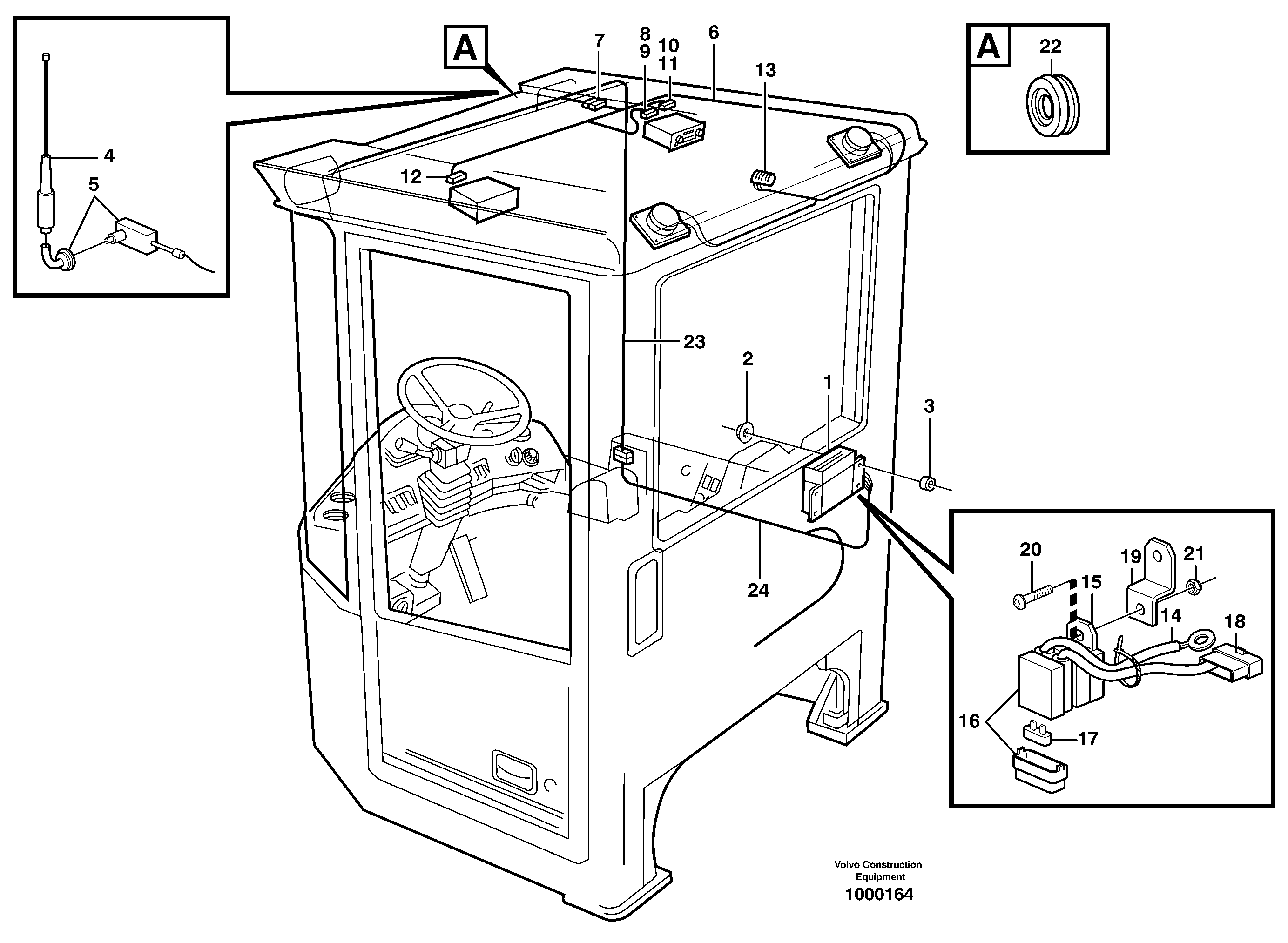 Cable harness for radio  80518 — volvo parts diagram