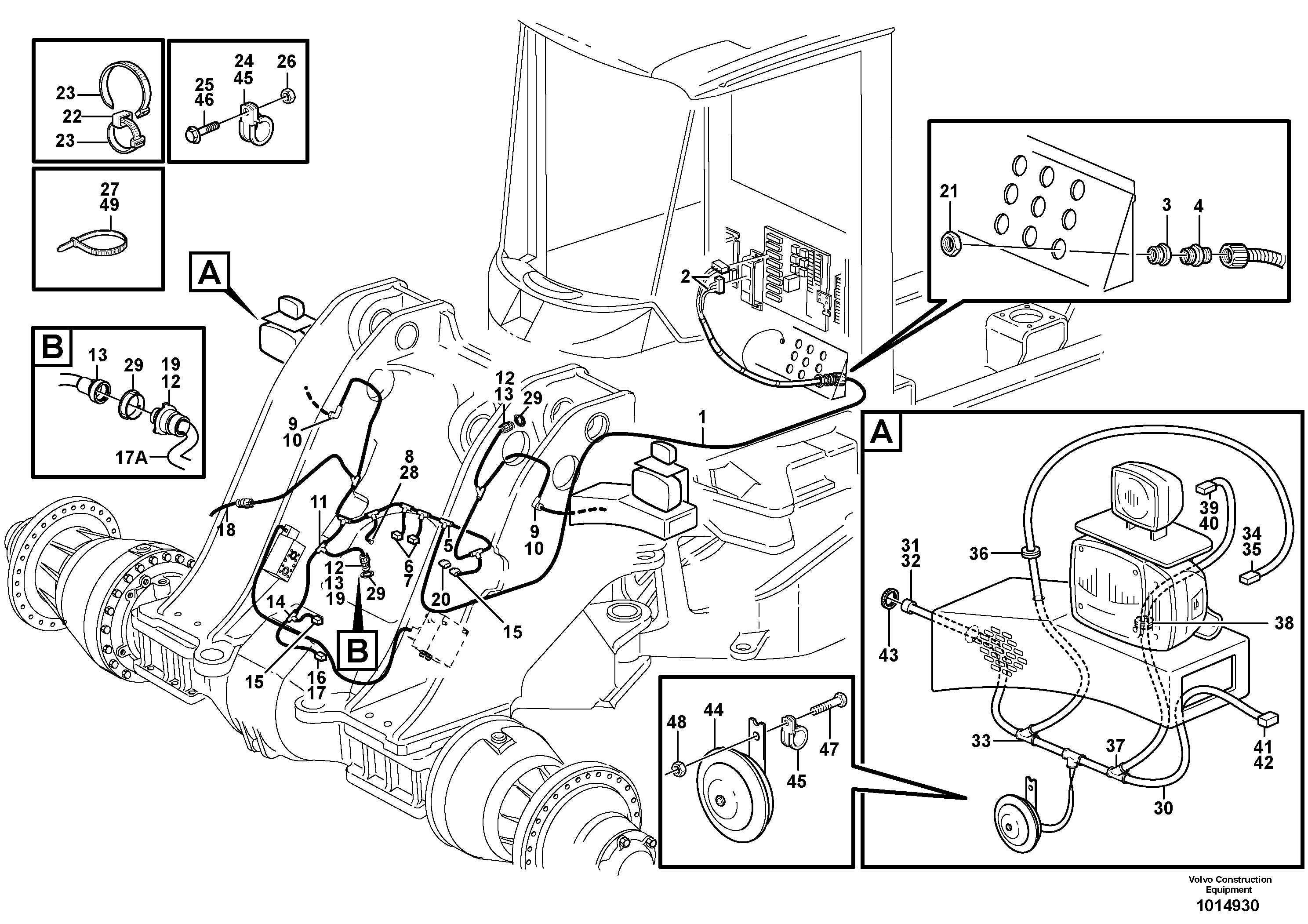 Front cable harness with assembly parts — volvo parts diagram