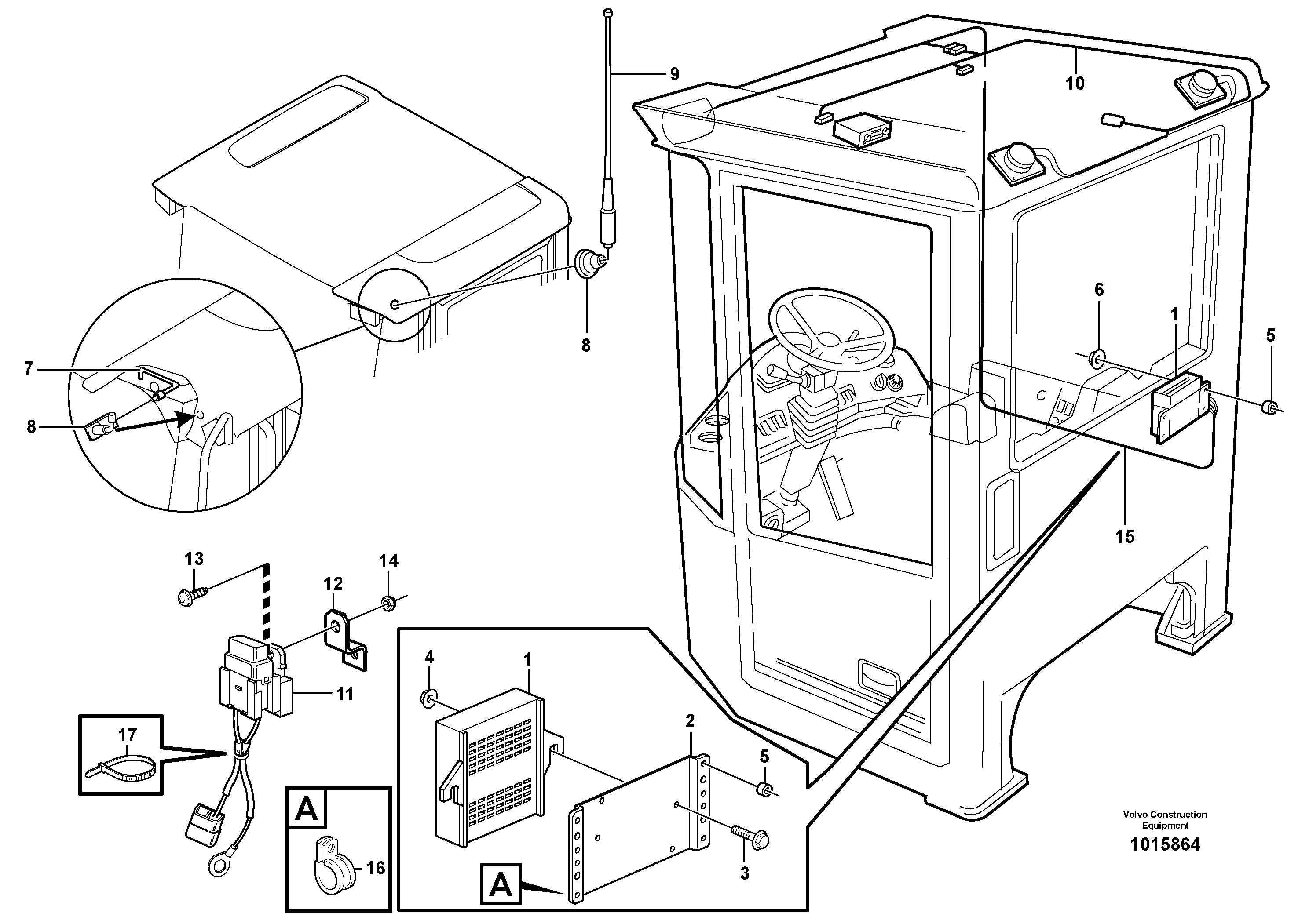 Voltage converter and cable harness for radio. 80518, 82975, 82976 — volvo parts diagram