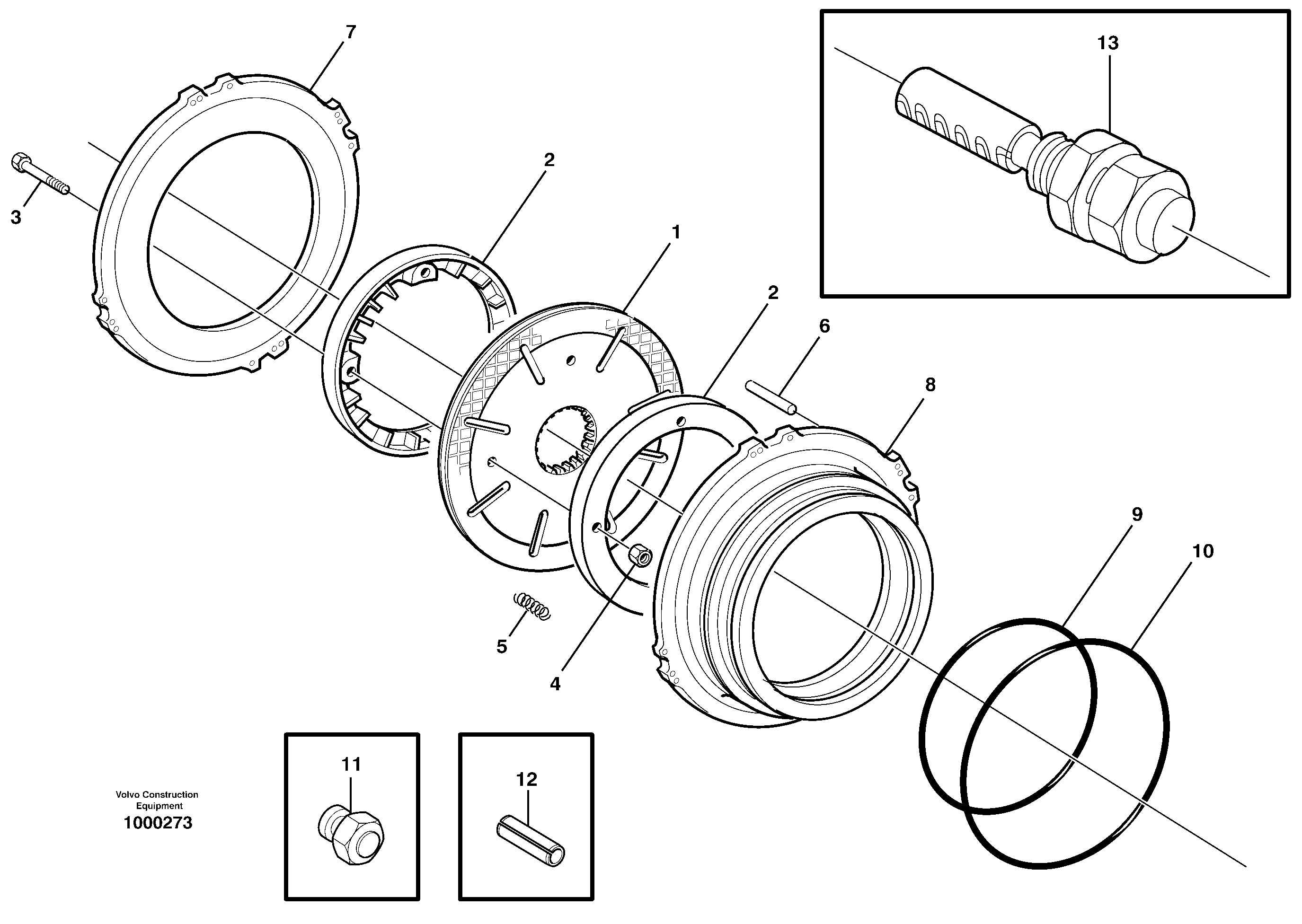 Multi-disc brake, front — volvo parts diagram