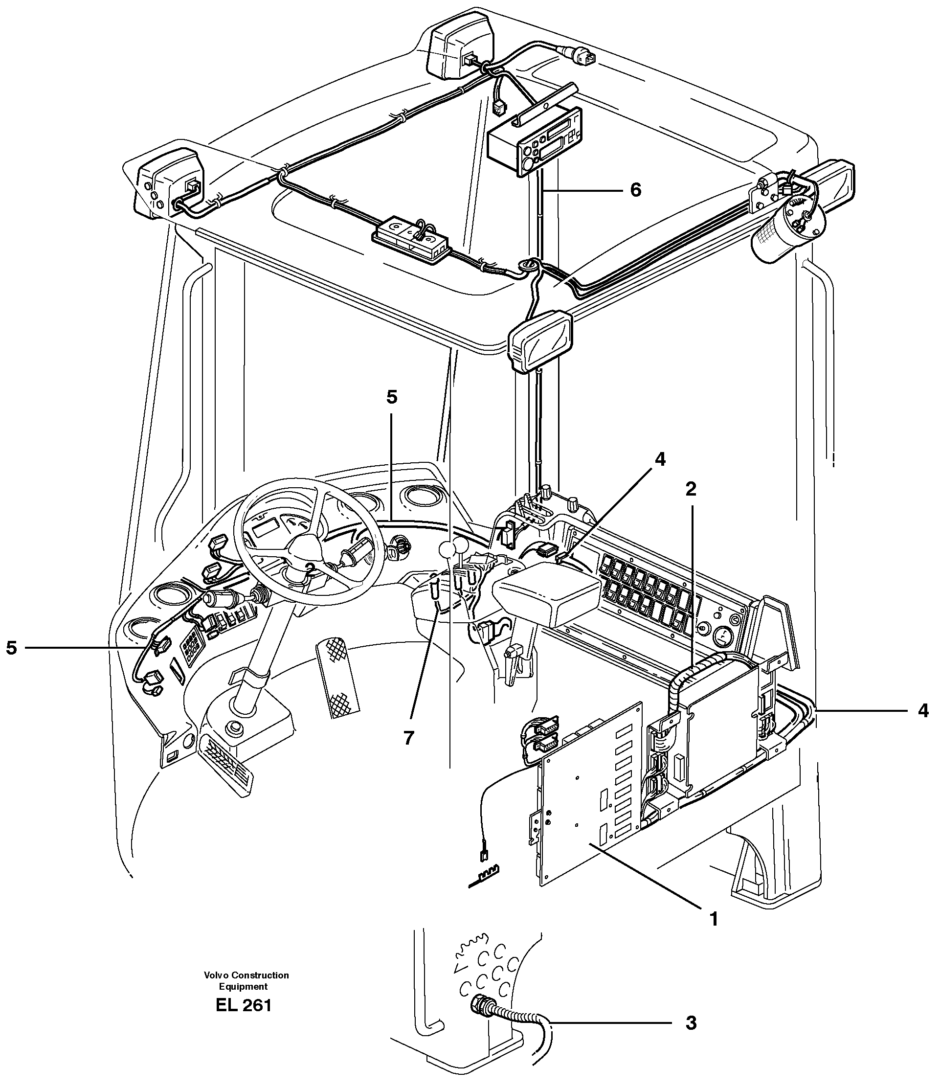 Cable harnesses, cab — volvo parts diagram