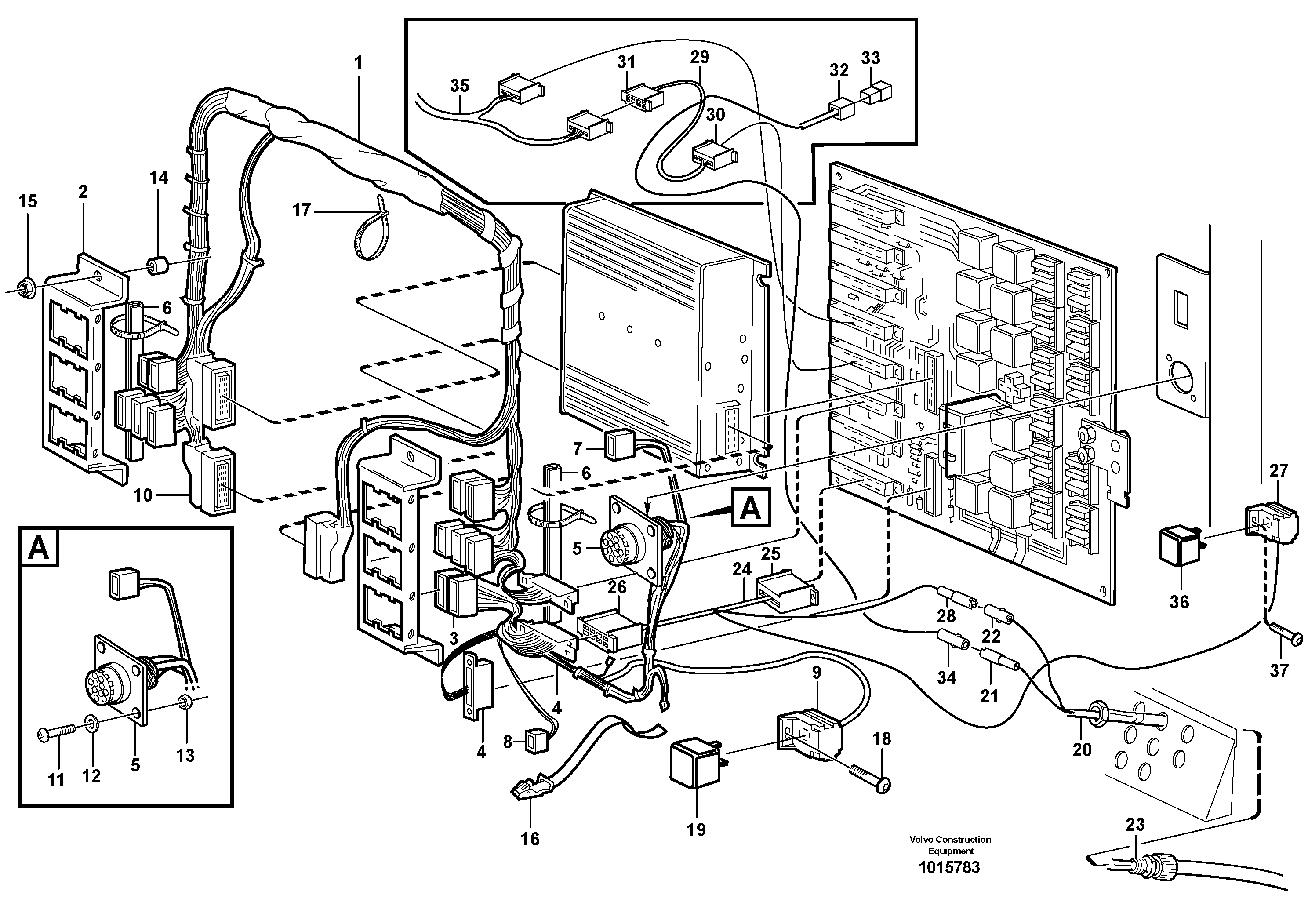 Electrical distribut.unitand cable harness — volvo parts diagram