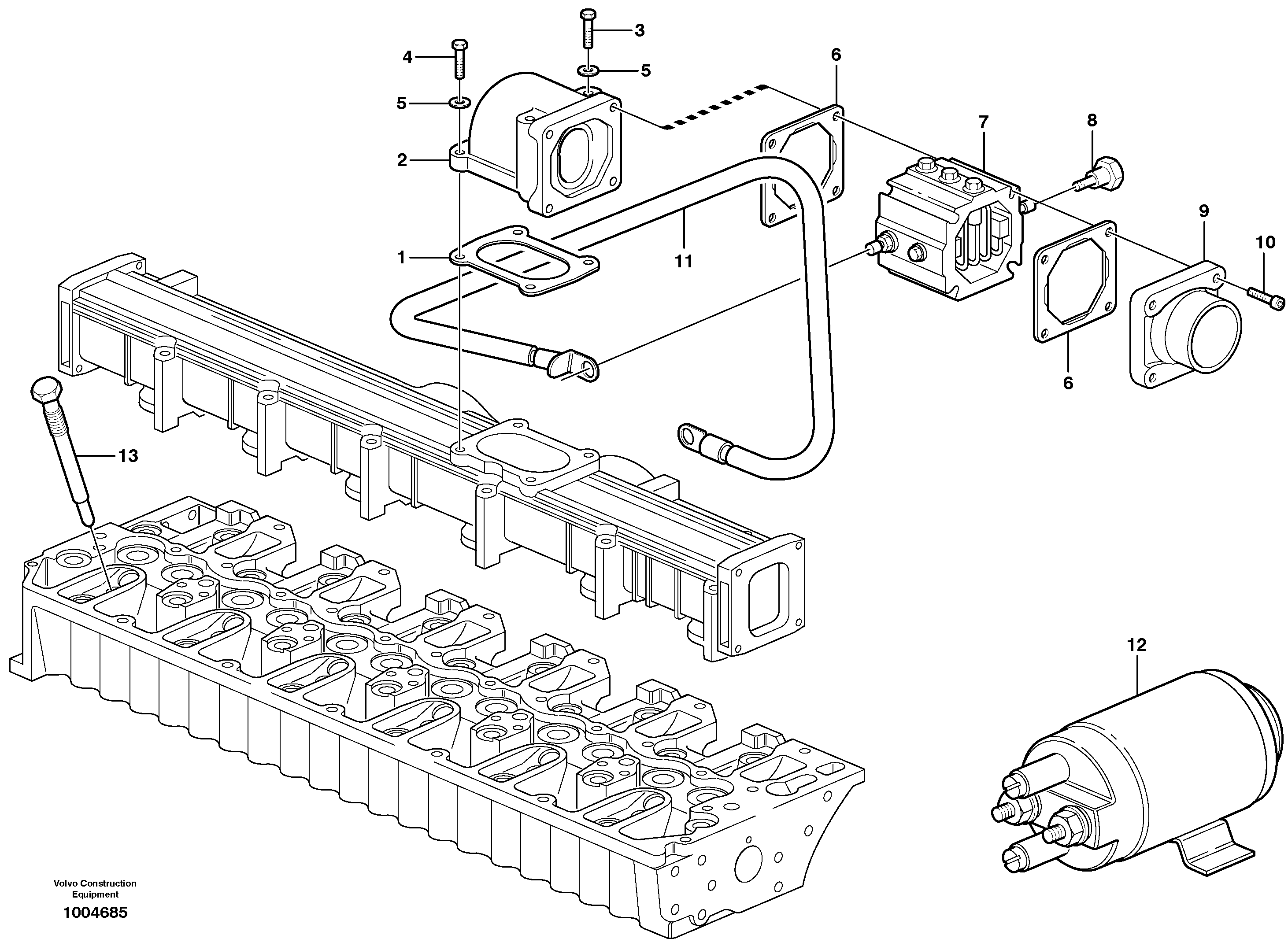Pre-heater with fitting parts — volvo parts diagram