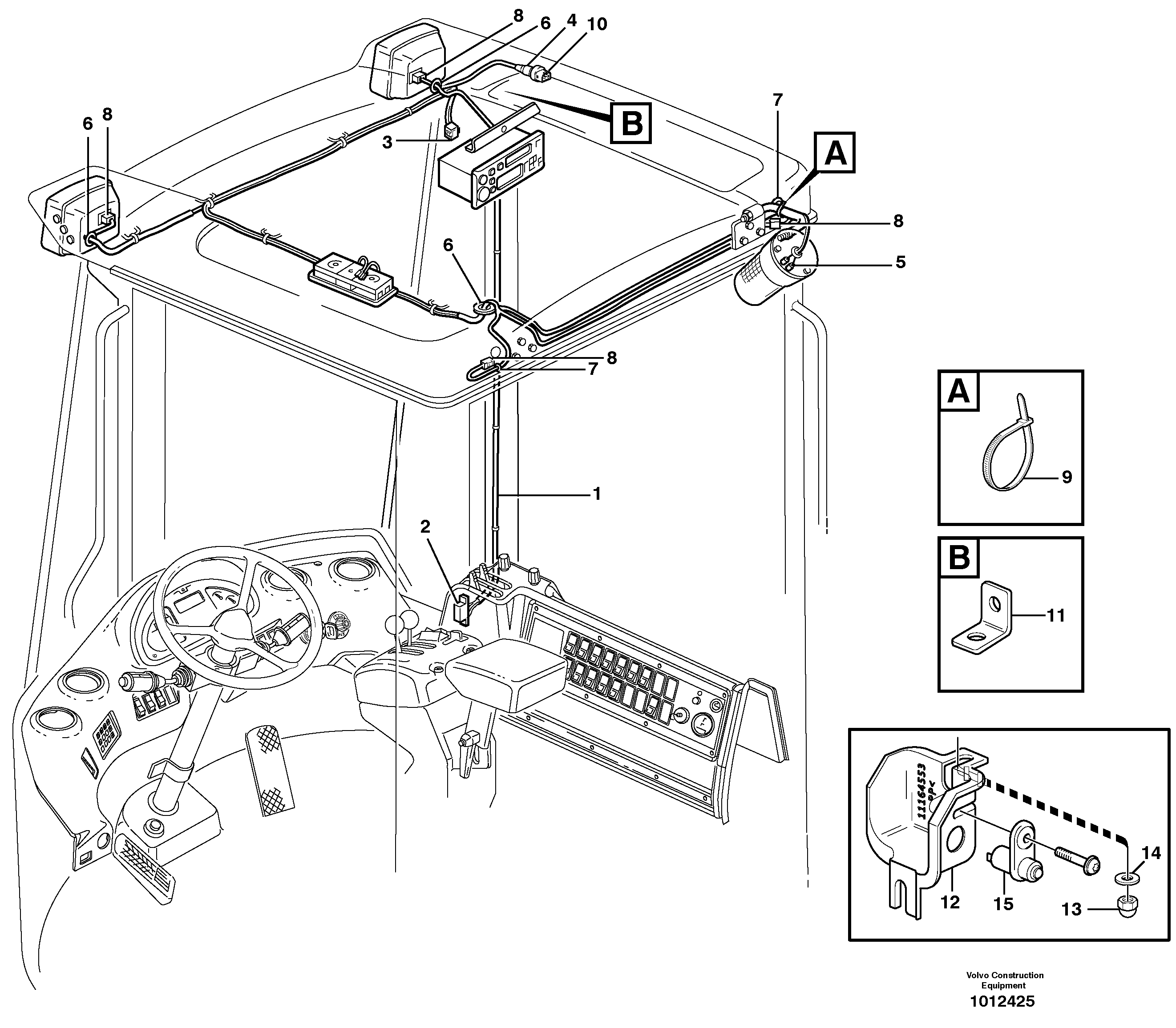 Cable harness, ceiling — volvo parts diagram