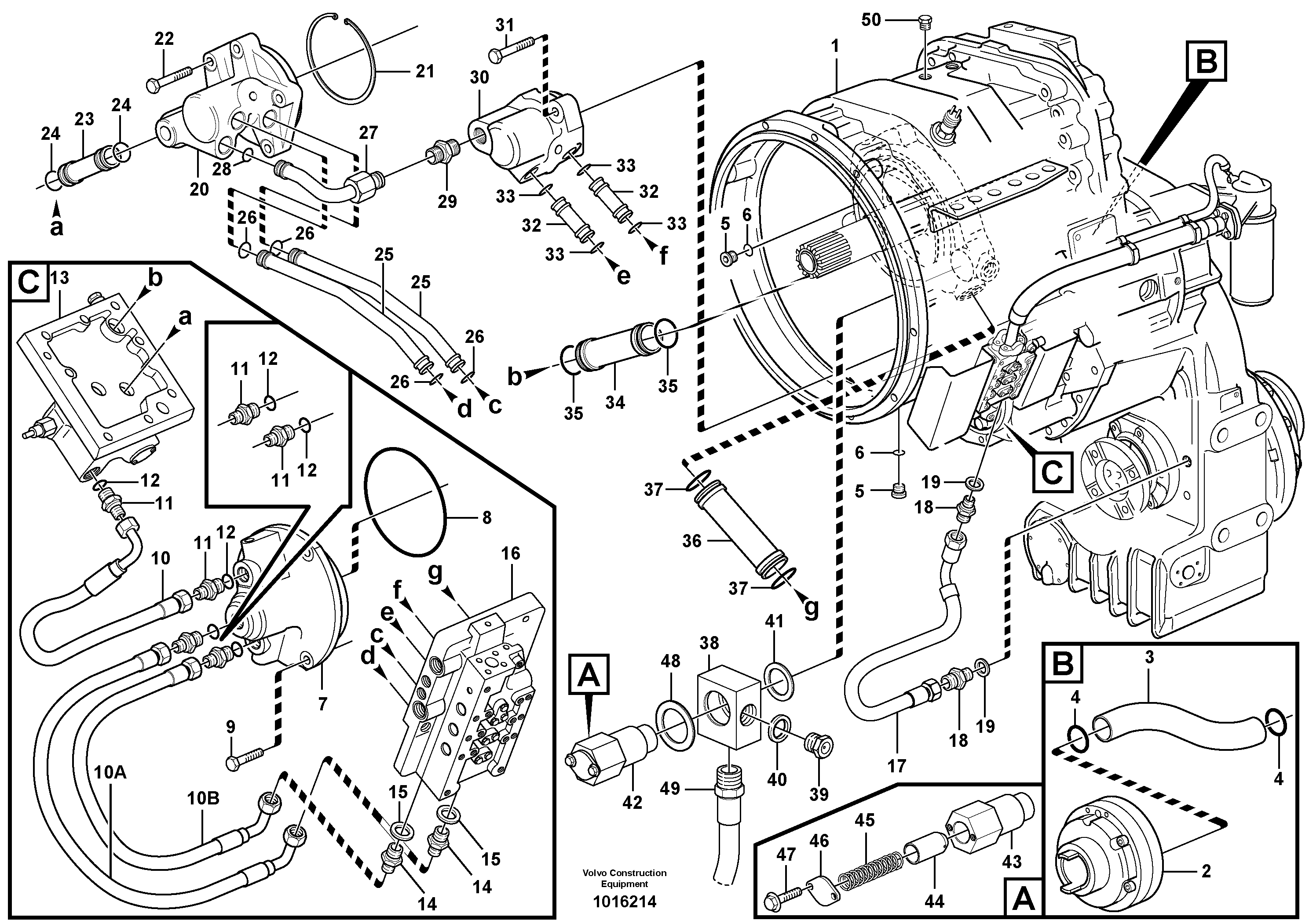 Oil distributor and tube — volvo parts diagram