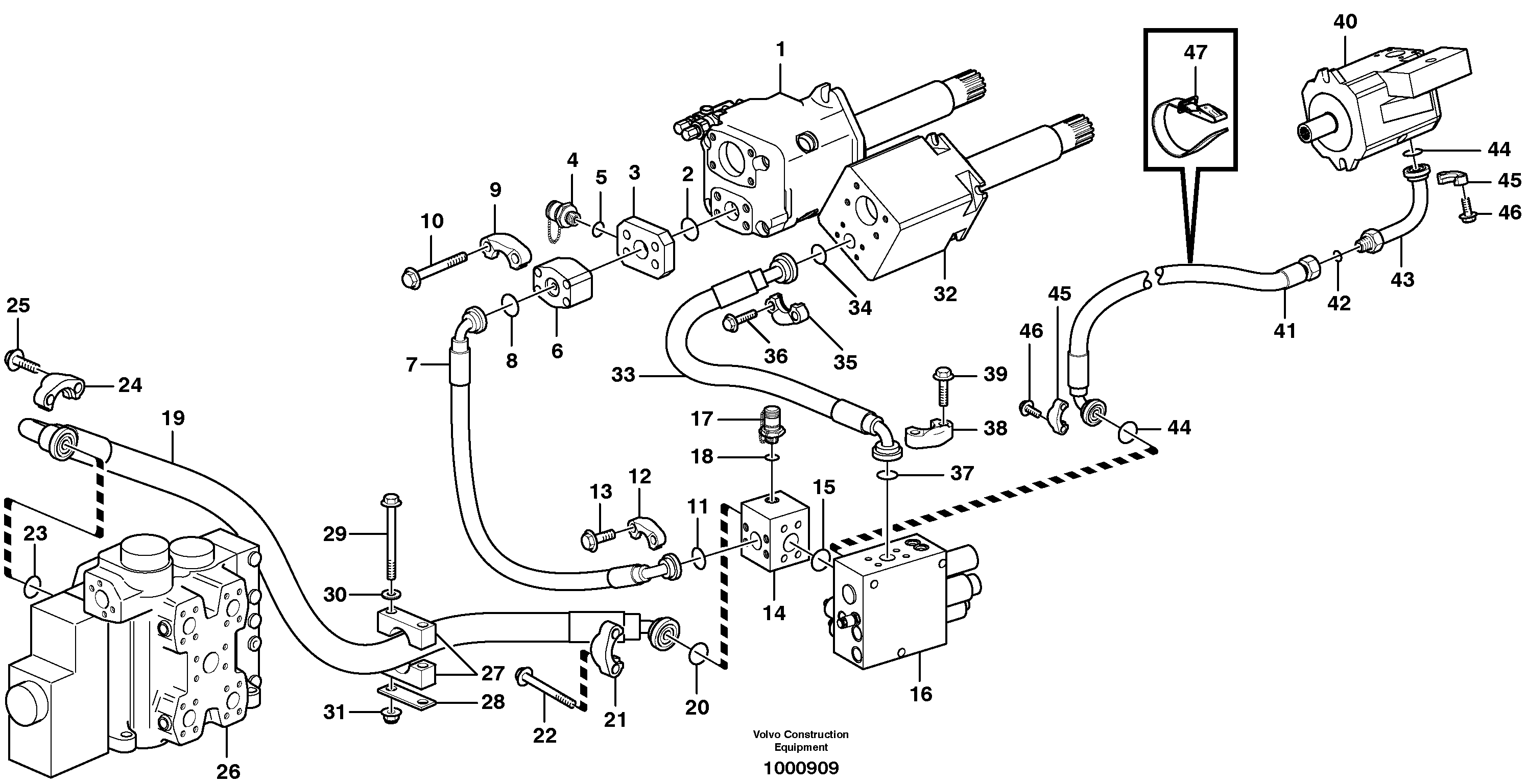 Hydraulic system, feed line — volvo parts diagram