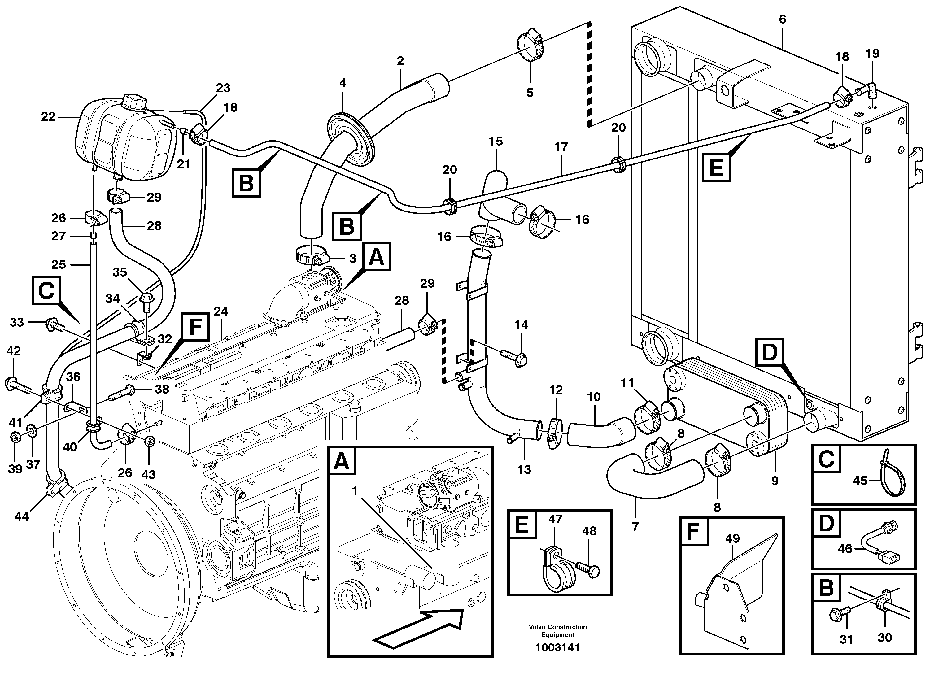 Cooling system — volvo parts diagram