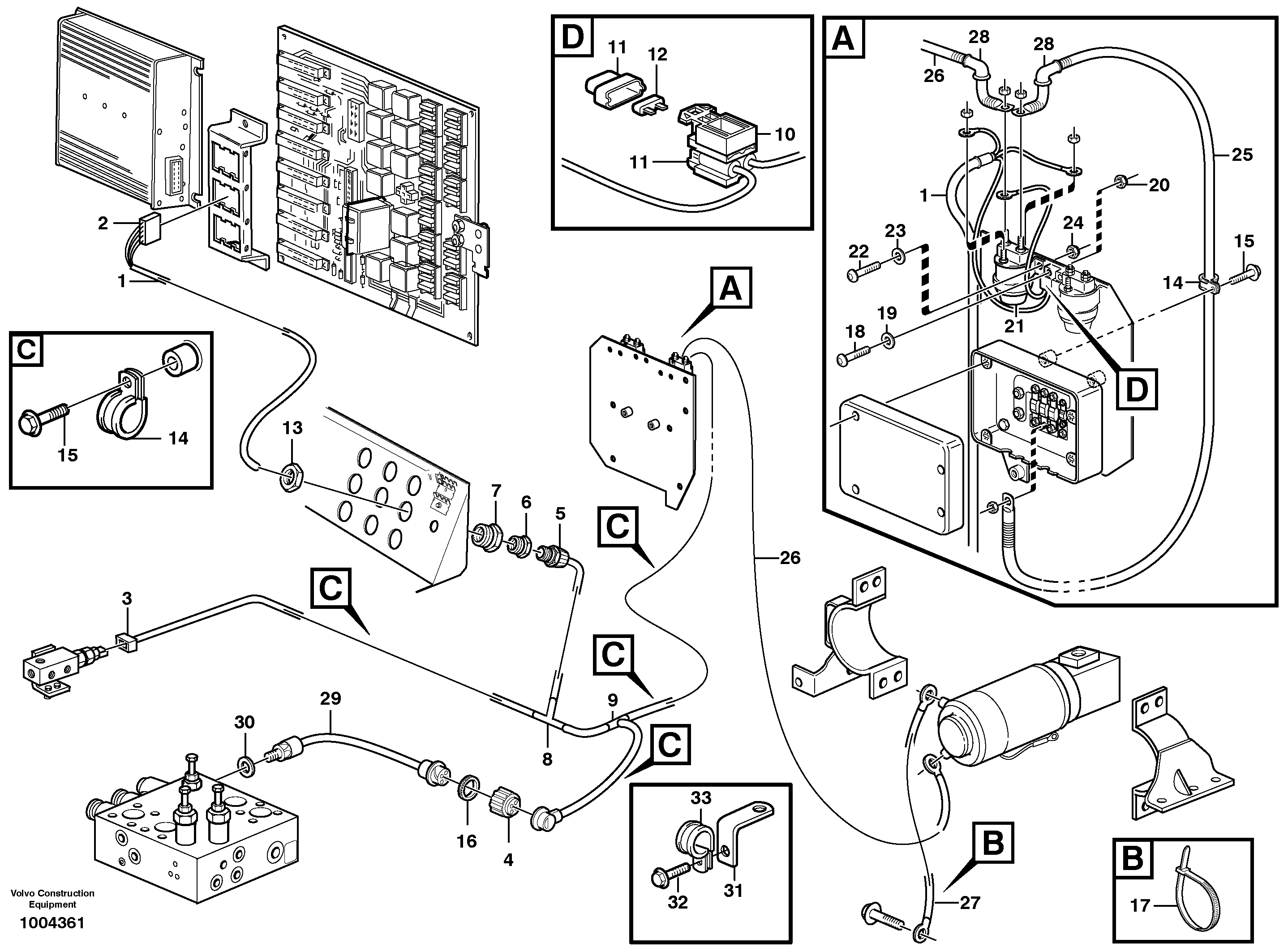 Cable harness, secondary steering system.  80783 — volvo parts diagram