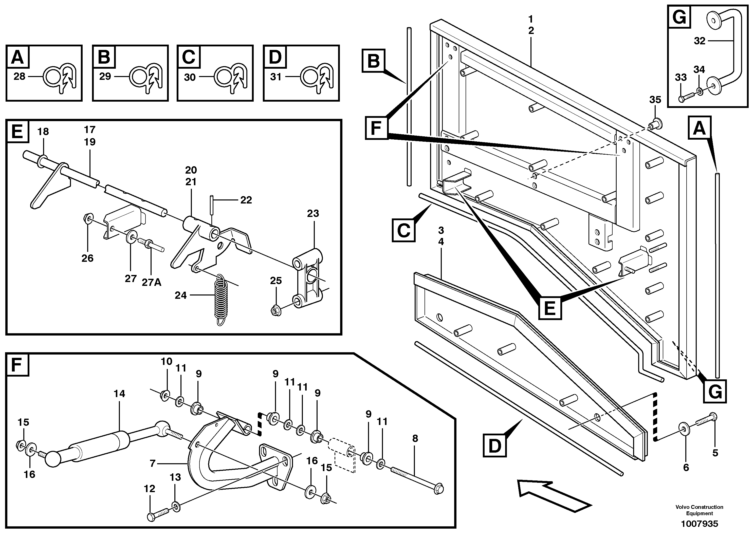 Top plate, side hatches, rear  33359: SER NR -1570, -60297 USA, -70226 BRA — volvo parts diagram