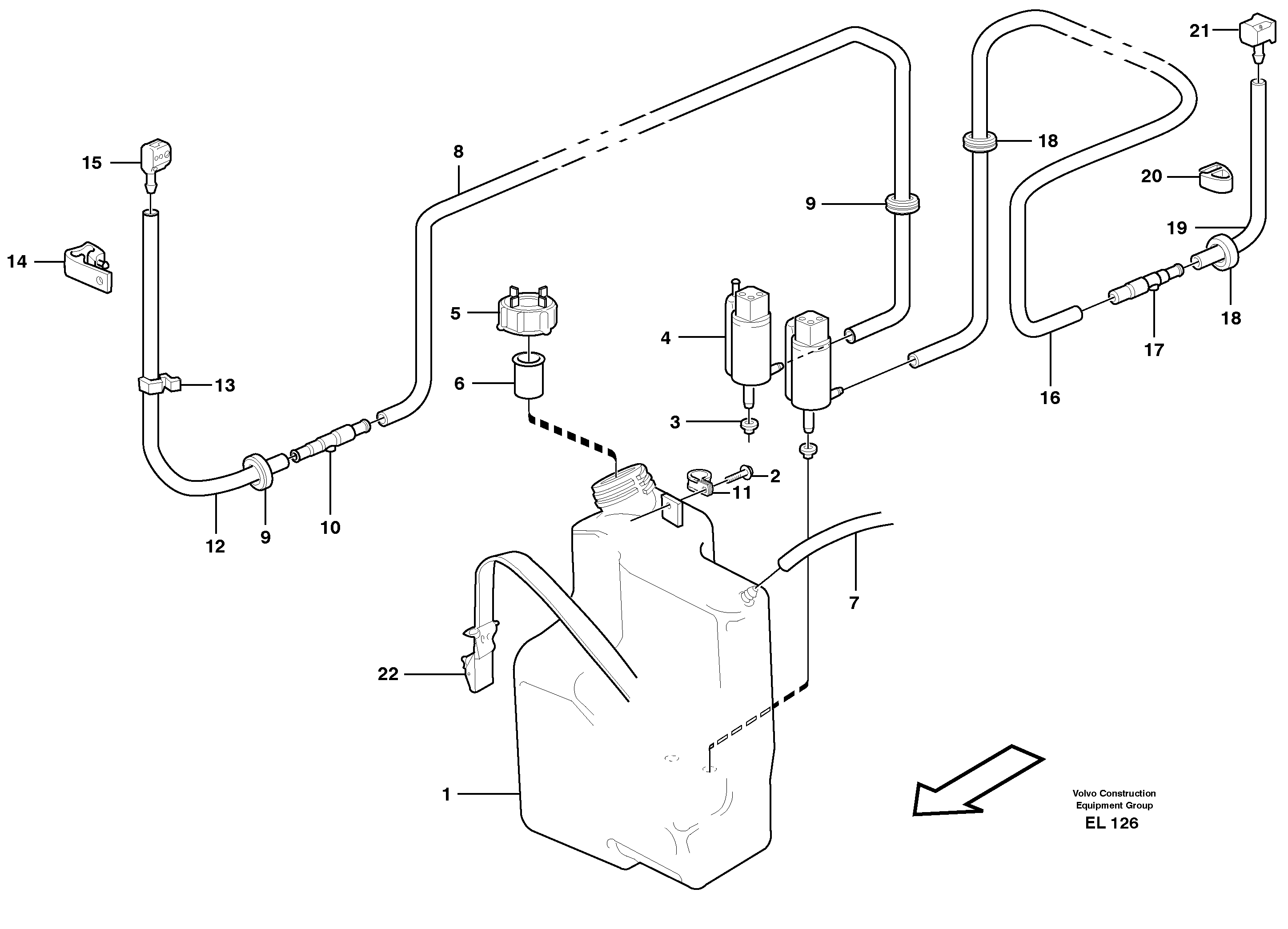 Windshield washer — volvo parts diagram